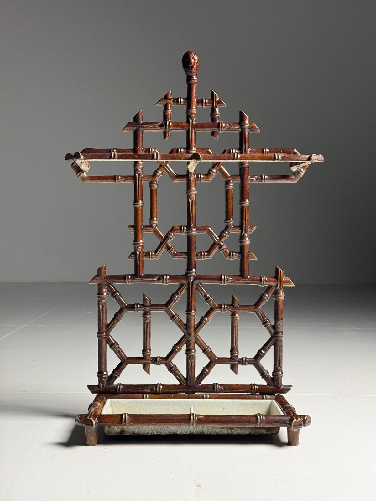 Cast Iron Faux Bamboo Umbrella Stand, c. 1900, photo 5