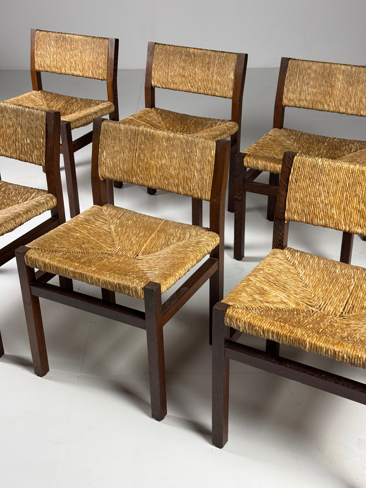 Set of Six Martin Visser Dining Chairs with Rush Seats, 1970s, photo 6