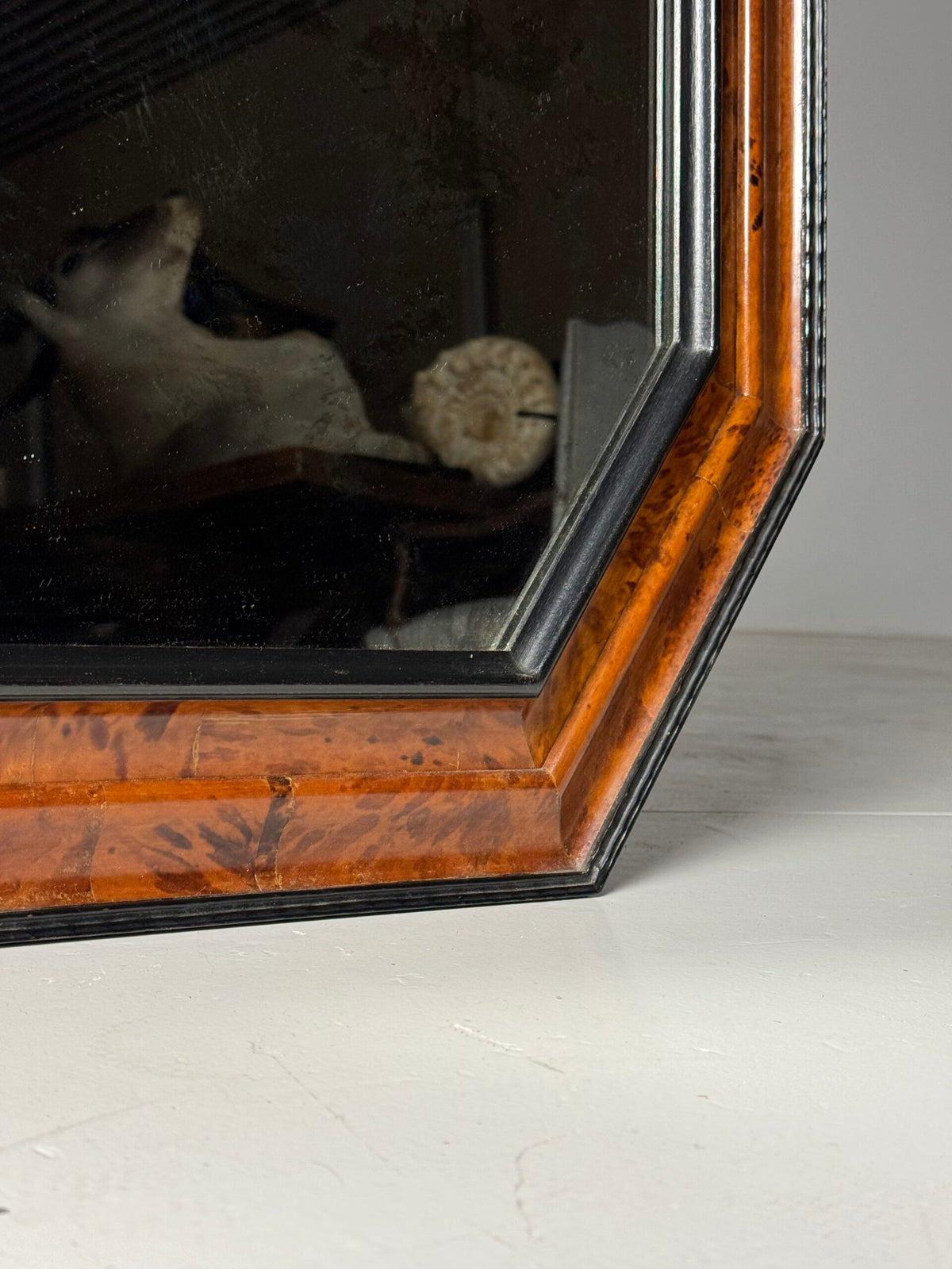 Dutch or Flemish Tortoiseshell Ripple Frame Mirror, Early 20th Century, photo 18