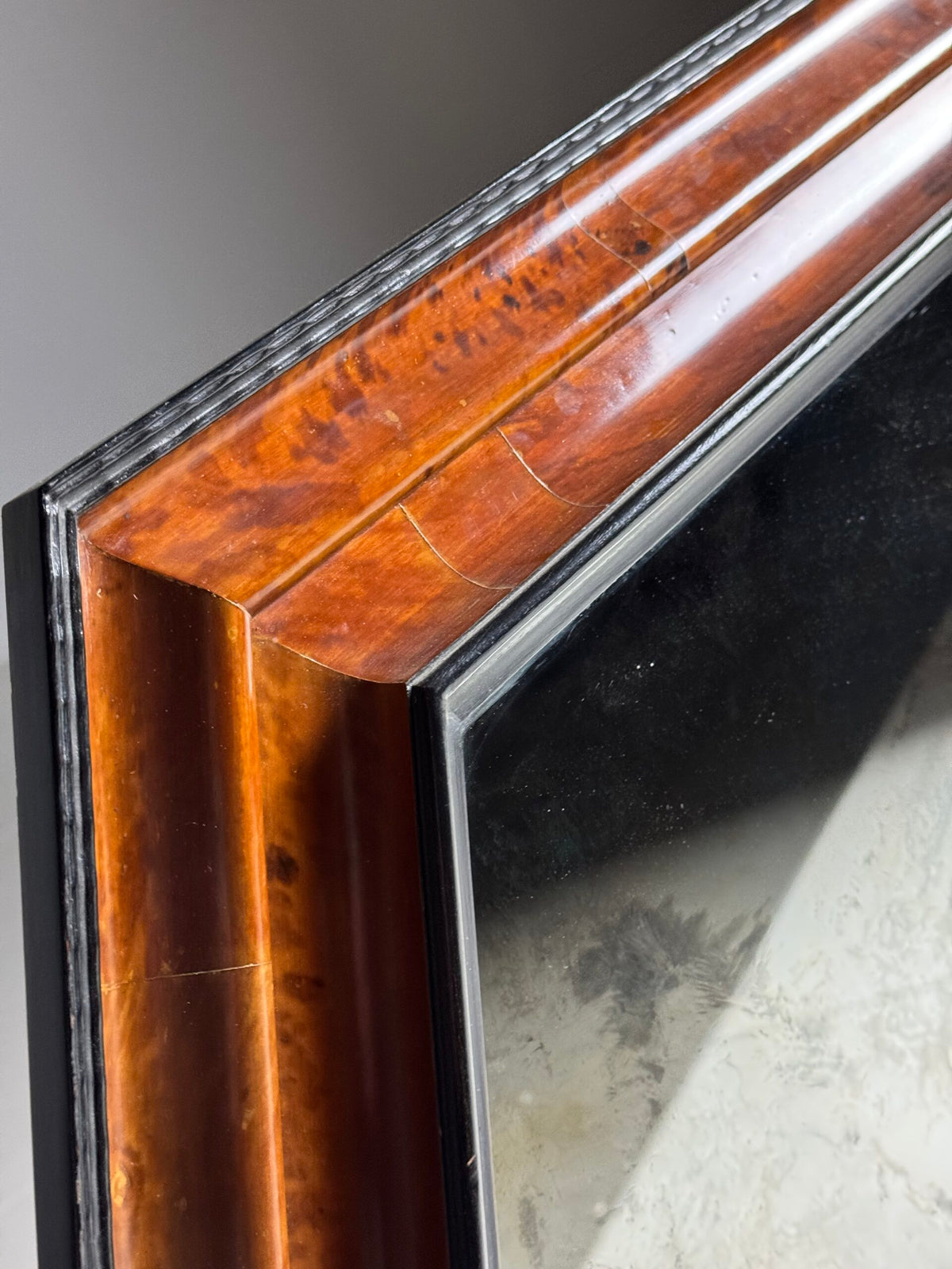 Dutch or Flemish Tortoiseshell Ripple Frame Mirror, Early 20th Century, photo 8