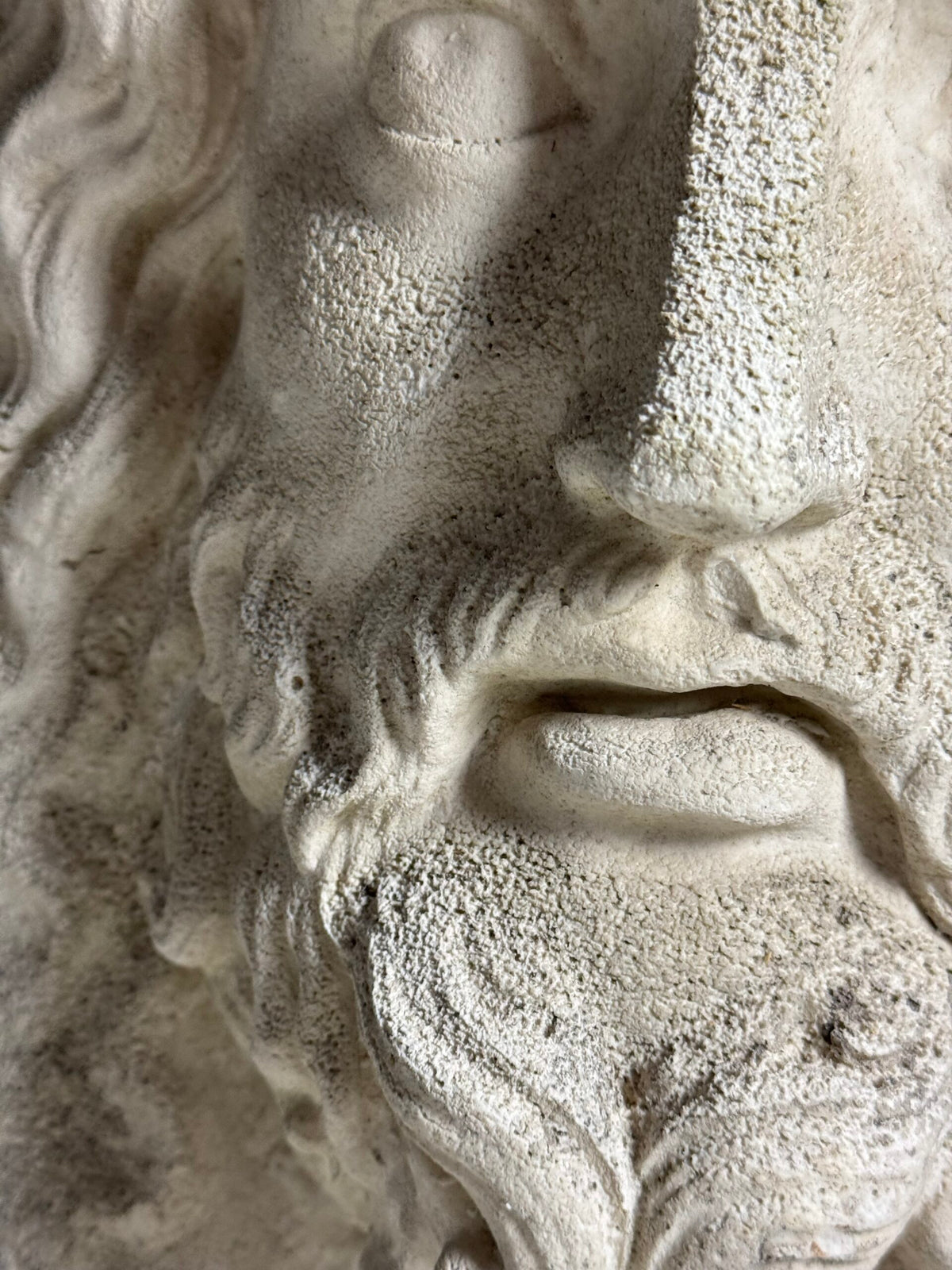 Weathered Composite Stone Head of Asclepius, Signed Peter Hone, photo 16