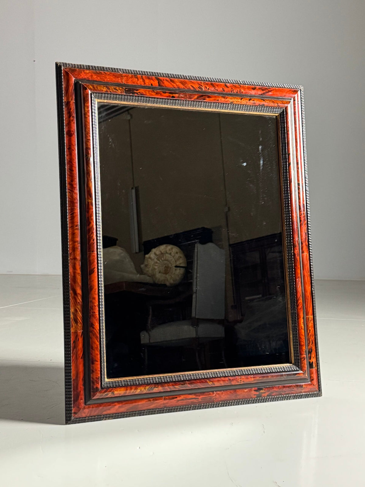 Tortoiseshell Ripple Frame Mirror, Dutch or Flemish, Mid 20th Century, photo 14