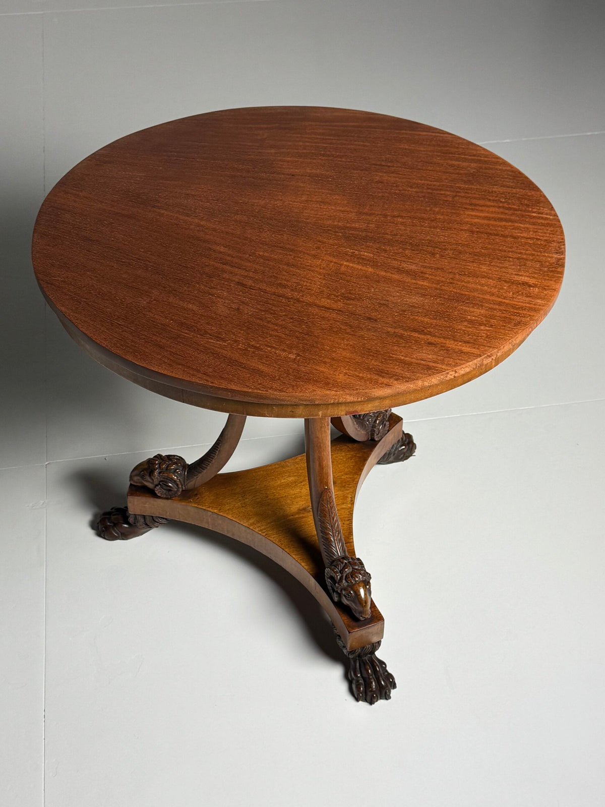 Italian Tripod Center Table with Inlaid Gemstone Marble Top, photo 4