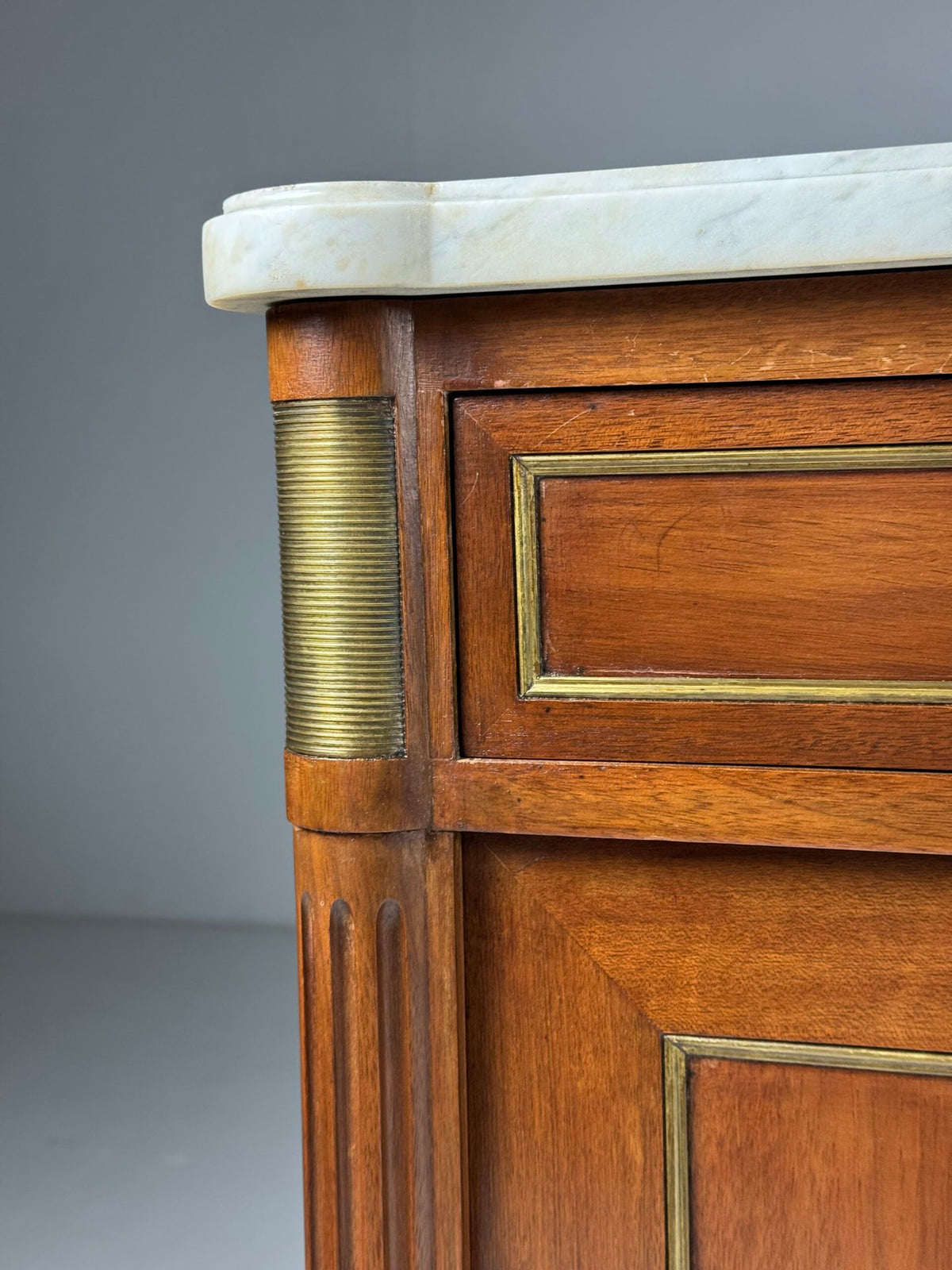 French Louis XVI Style Mahogany Sideboard with Marble Top, photo 21