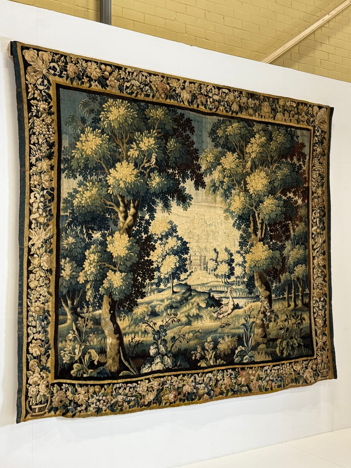 Large French Tapestry of an Exotic Chateau Garden, 18th Century, photo 3