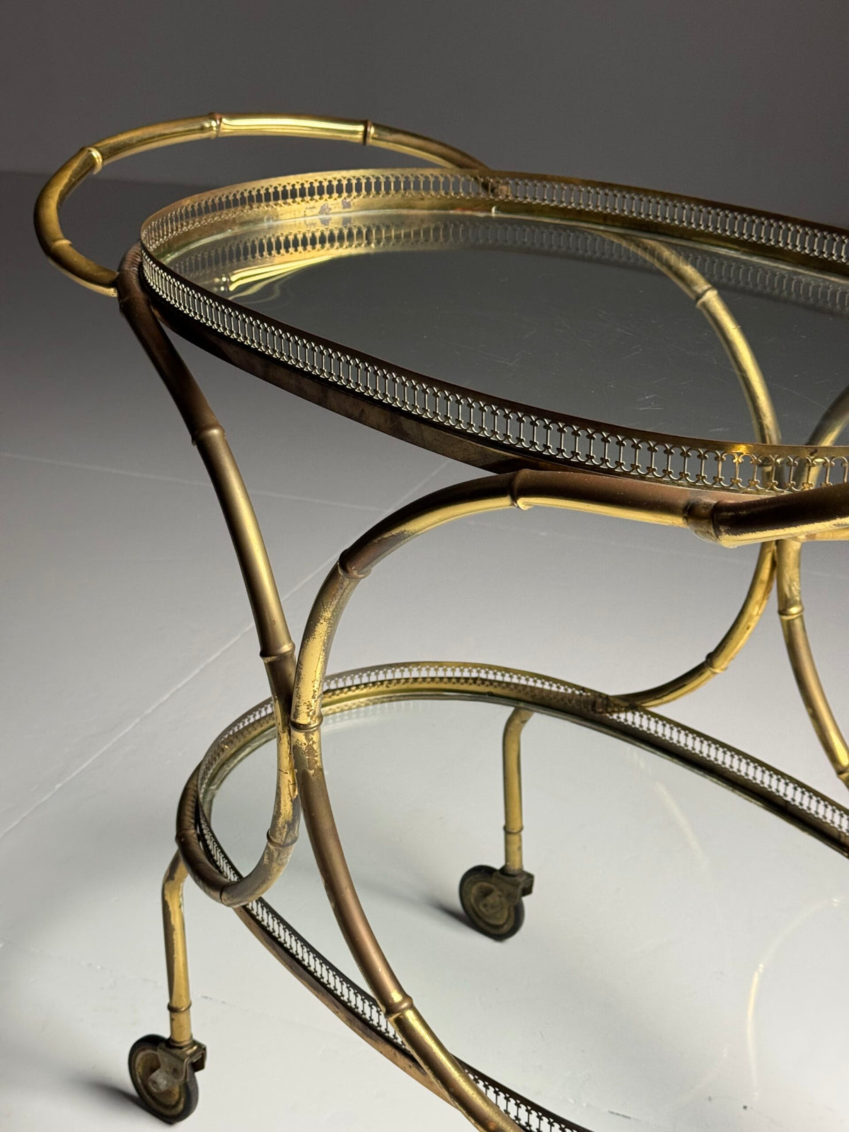 French Faux Bamboo Bar Cart, Mid 20th Century, photo 8