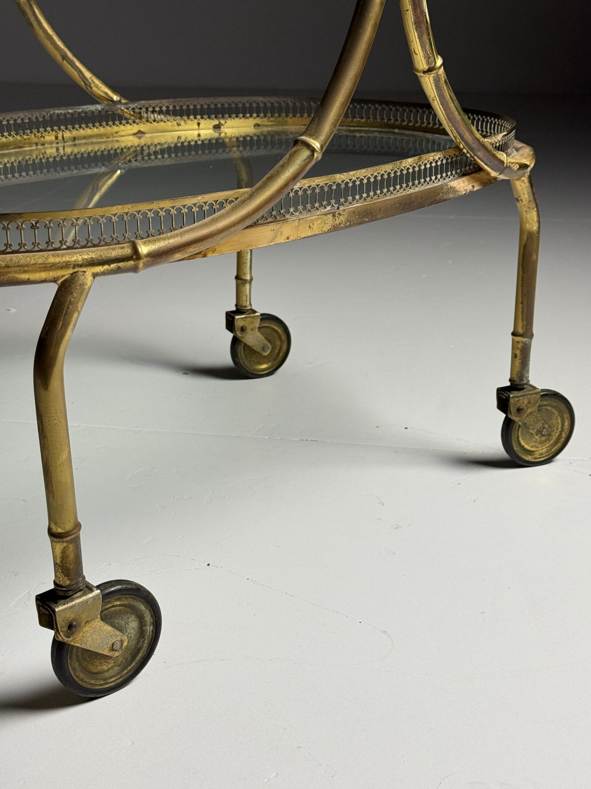 French Faux Bamboo Bar Cart, Mid 20th Century, photo 16