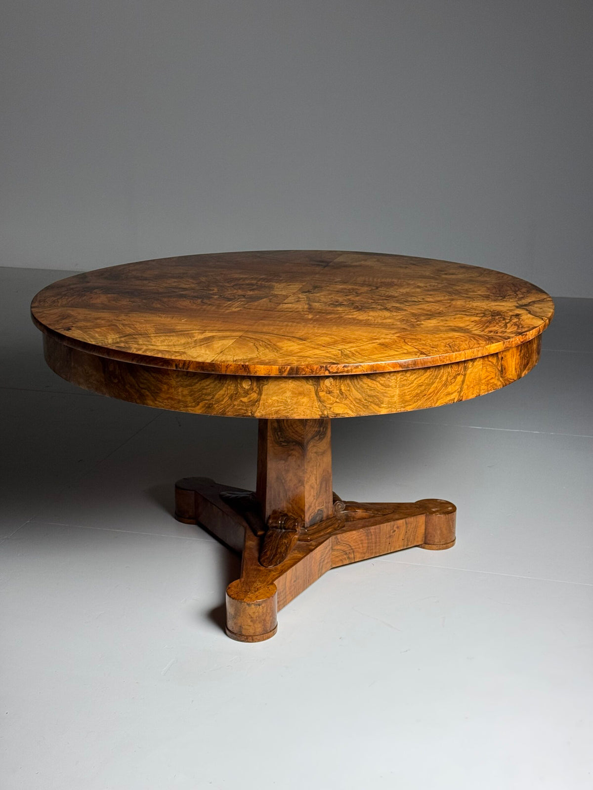 Biedermeier Walnut Center Table, Early 19th Century, photo 23