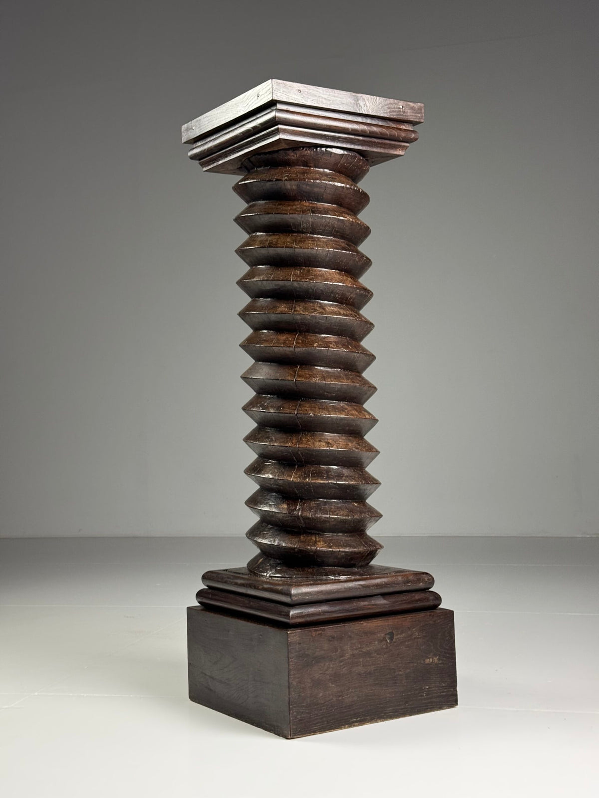 Heavy French Turned Column or Wine Press Screw, c. 1900, photo 6