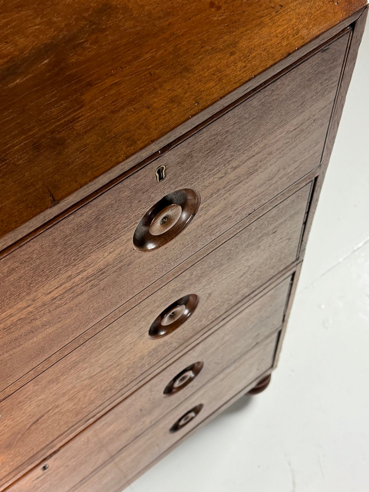 Anglo-Indian Teak Campaign Chest of Drawers, 19th Century, photo 24