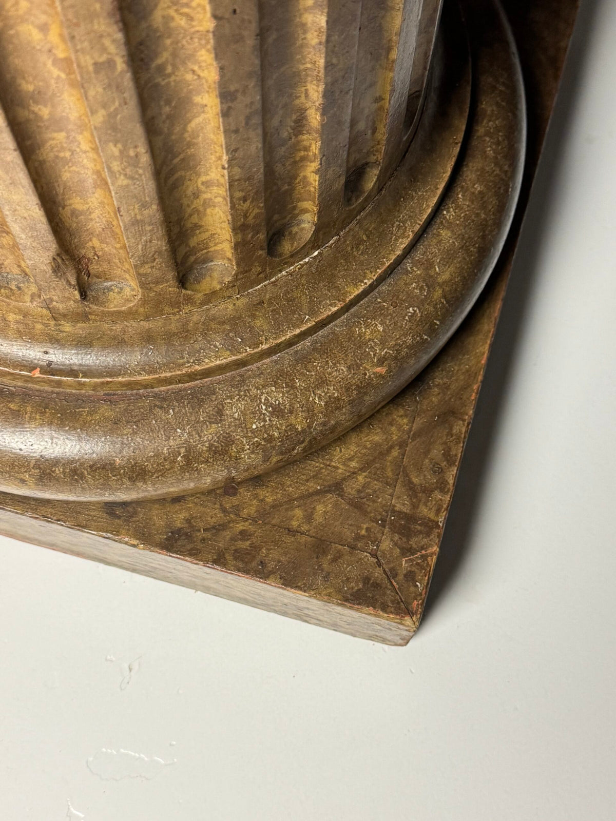 French Faux Marbre Painted Pine Column, 19th Century, photo 9