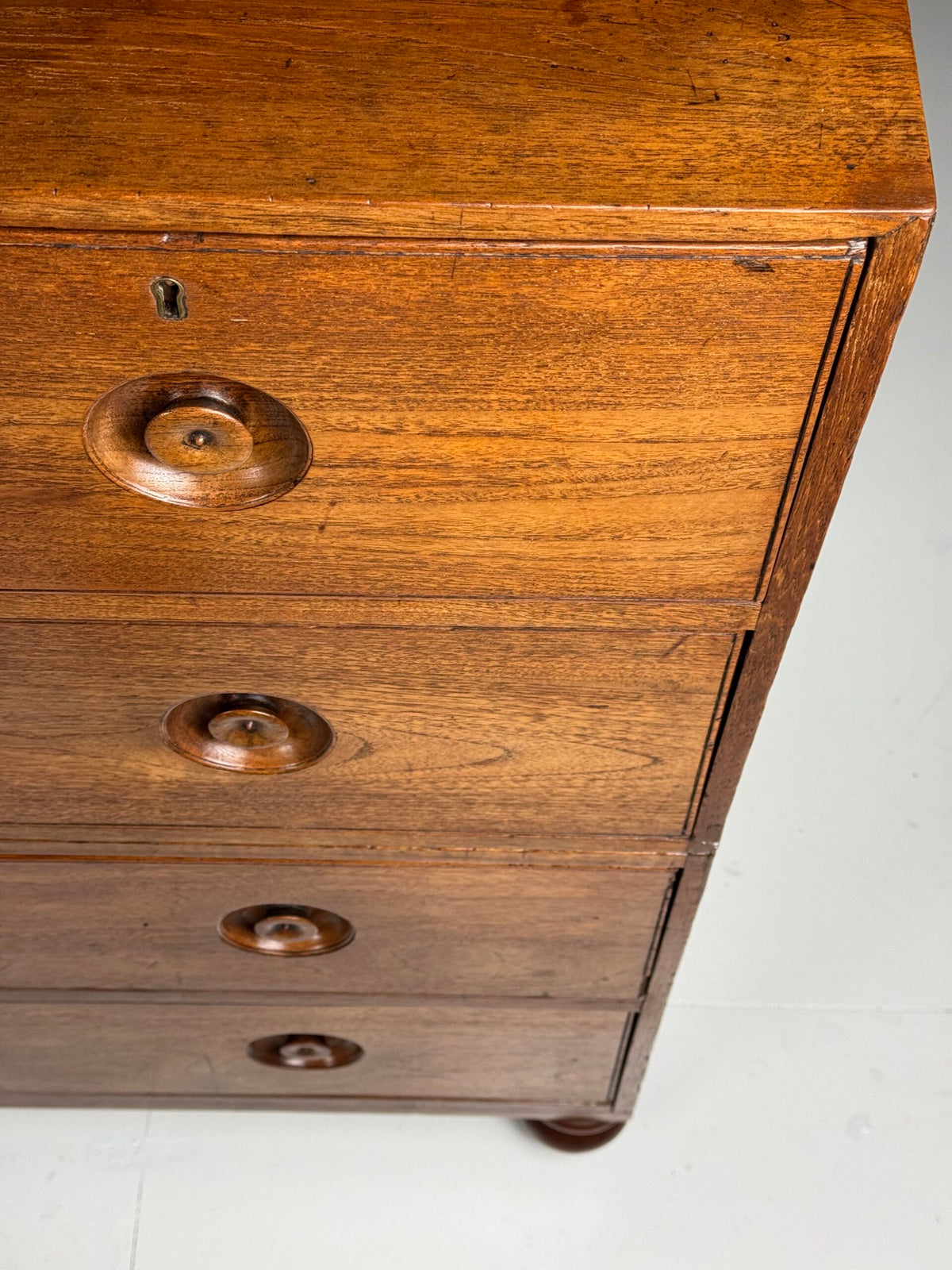 Anglo-Indian Teak Campaign Chest of Drawers, 19th Century, photo 14