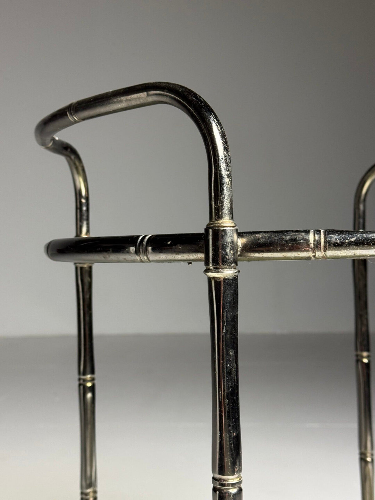 Faux Bamboo Chrome Trolley with Green Tinted Glass, 1970s to 1980s, photo 10
