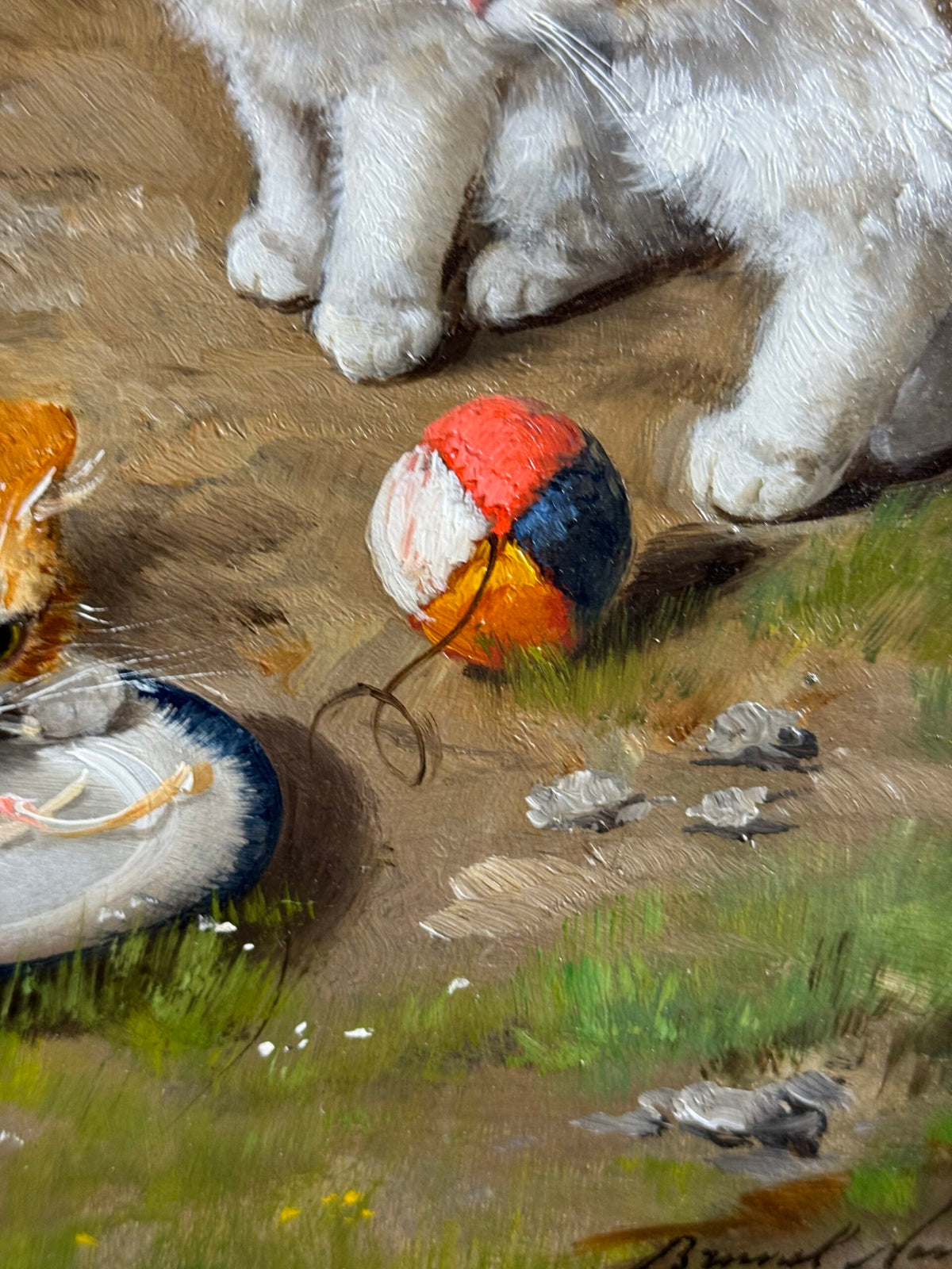 Oil Painting of Playing Kittens by Alfred Arthur Brunel de Neuville, photo 18