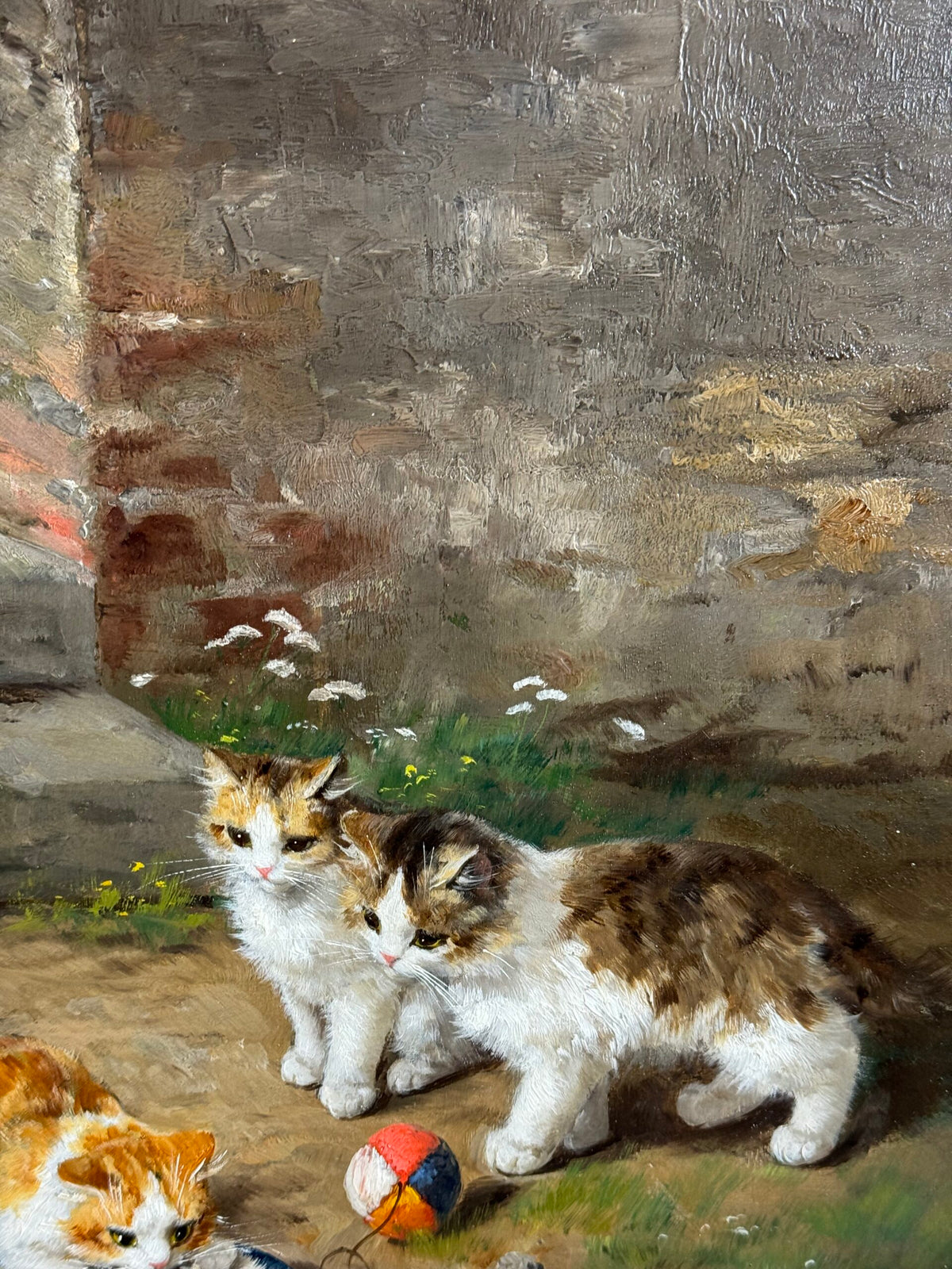 Oil Painting of Playing Kittens by Alfred Arthur Brunel de Neuville, photo 13