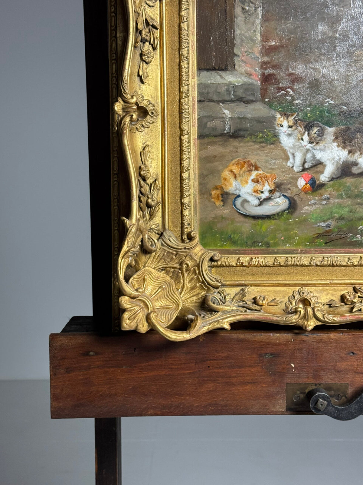 Oil Painting of Playing Kittens by Alfred Arthur Brunel de Neuville, photo 10