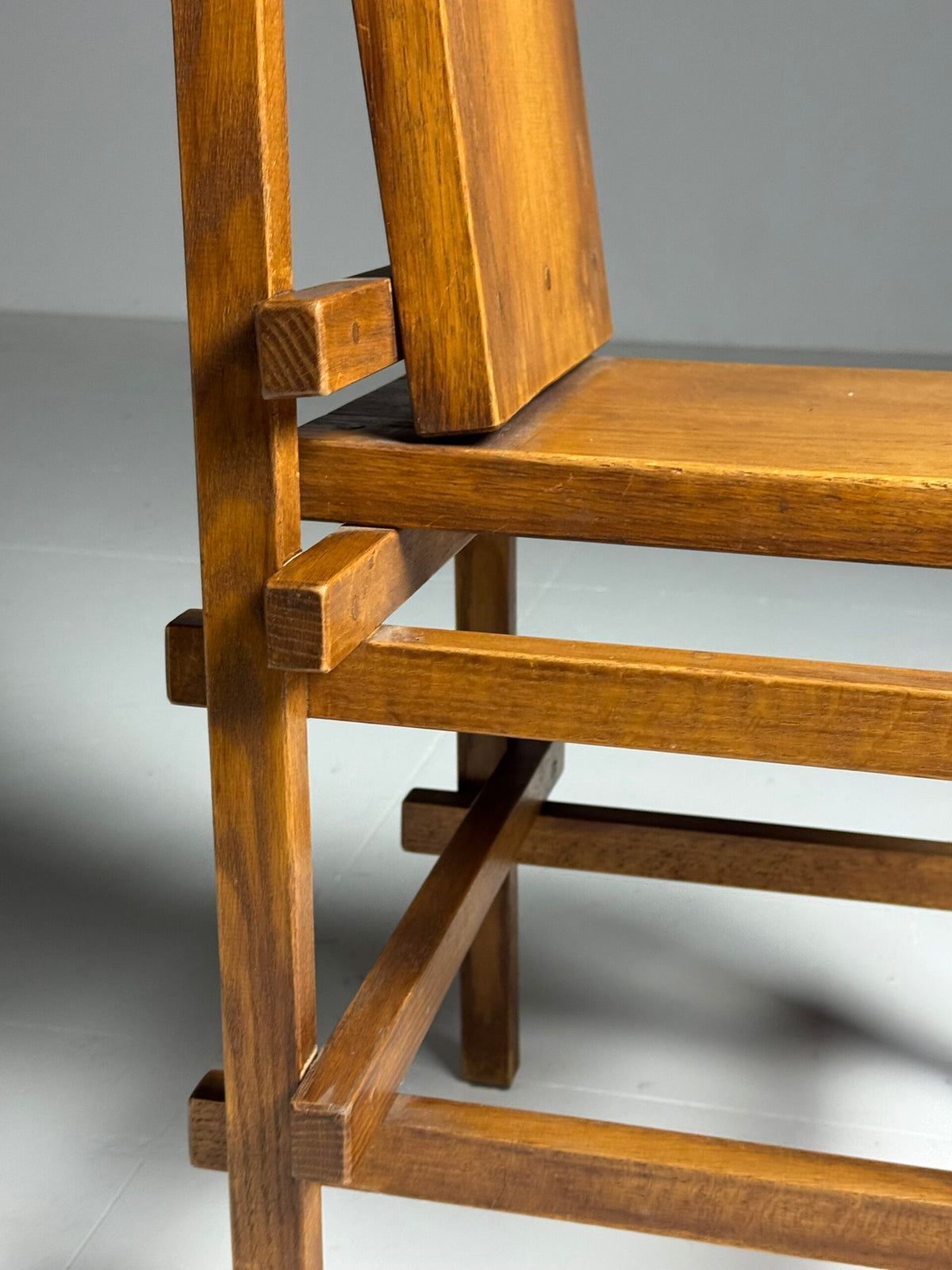 Set of Four Gerrit Rietveld Style Oak Dining Chairs, 1970s, photo 6