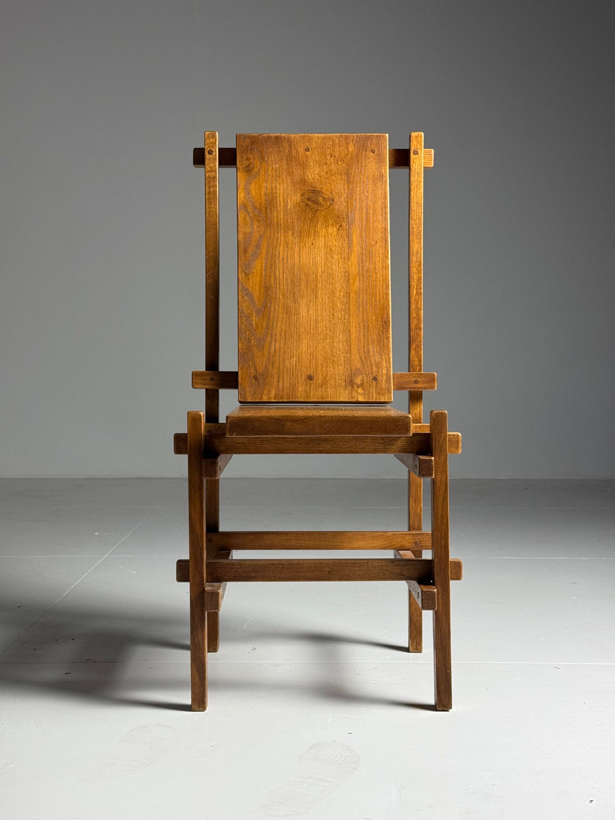 Set of Four Gerrit Rietveld Style Oak Dining Chairs, 1970s, photo 18