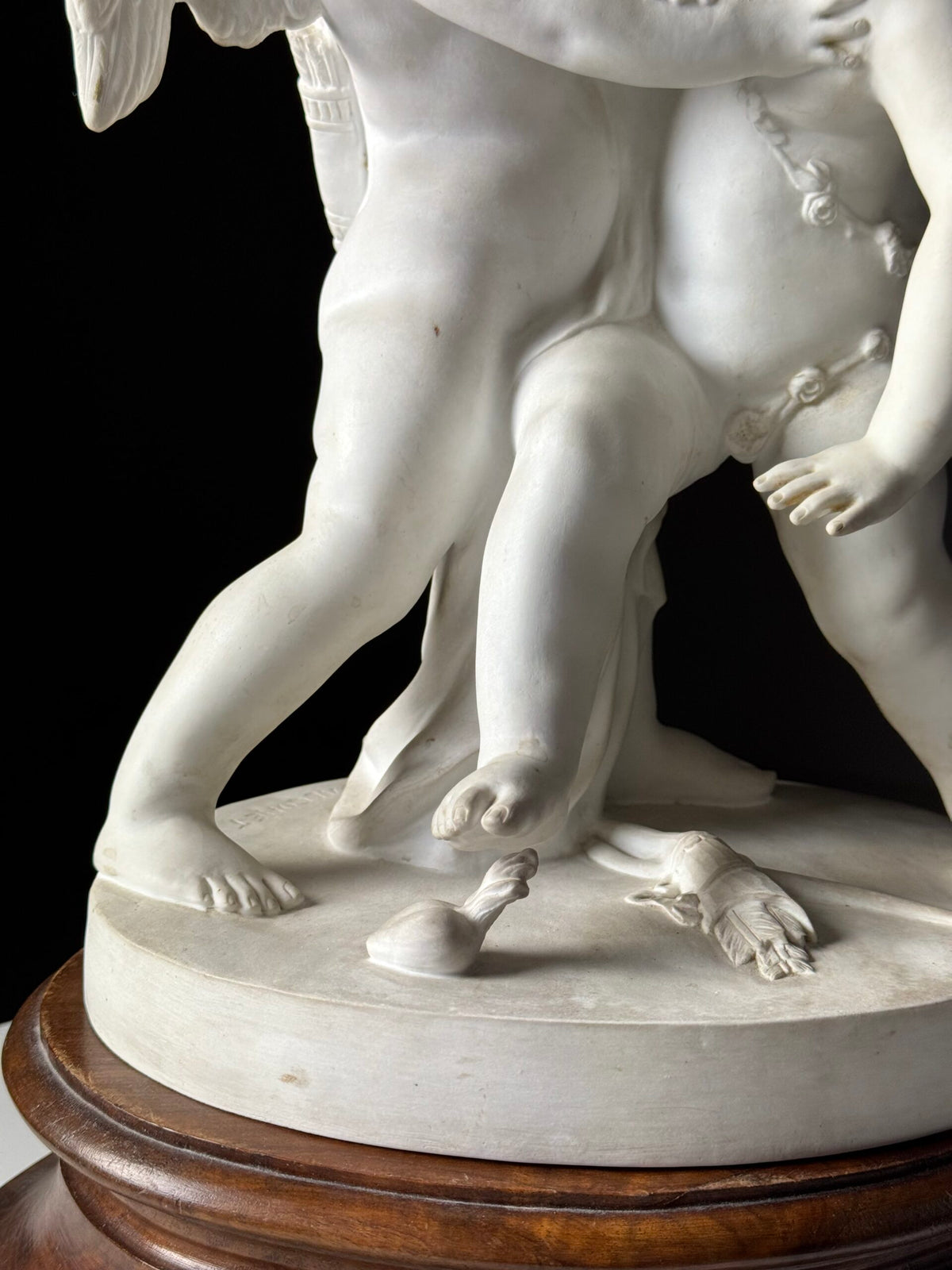 Biscuit Porcelain Sculpture of Two Putti After Falconet, c. 1920, photo 4