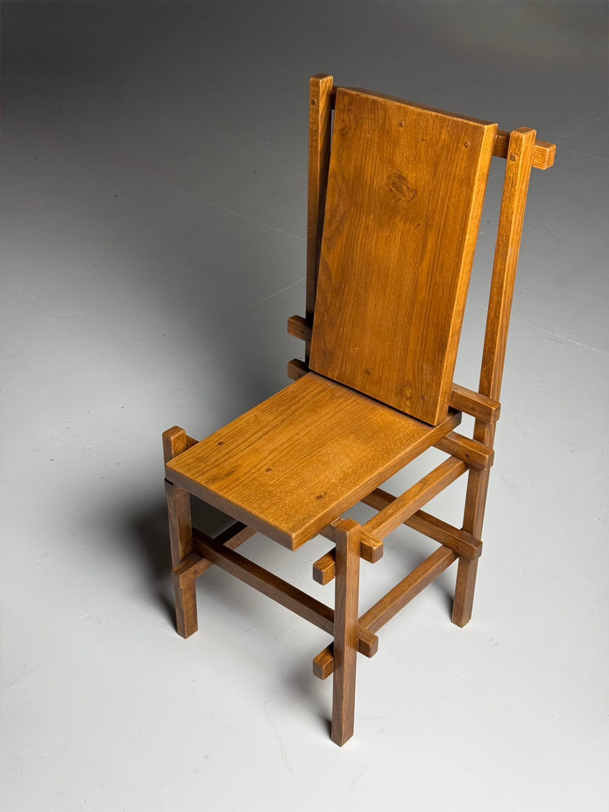 Set of Four Gerrit Rietveld Style Oak Dining Chairs, 1970s, photo 17