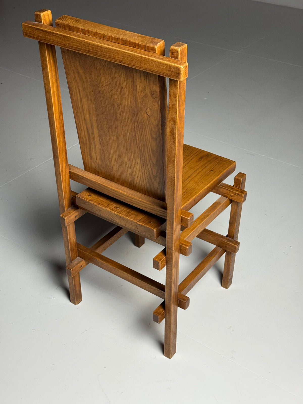 Set of Four Gerrit Rietveld Style Oak Dining Chairs, 1970s, photo 14