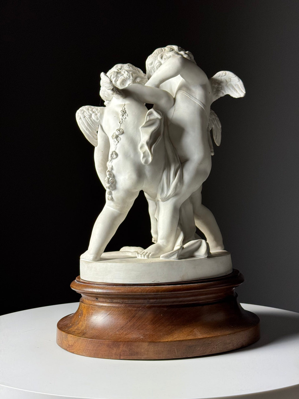 Biscuit Porcelain Sculpture of Two Putti After Falconet, c. 1920, photo 9