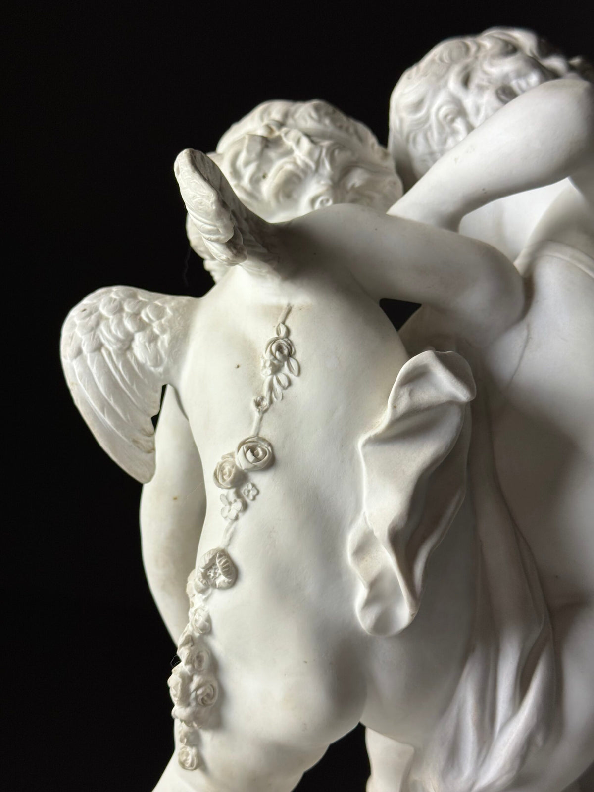 Biscuit Porcelain Sculpture of Two Putti After Falconet, c. 1920, photo 10