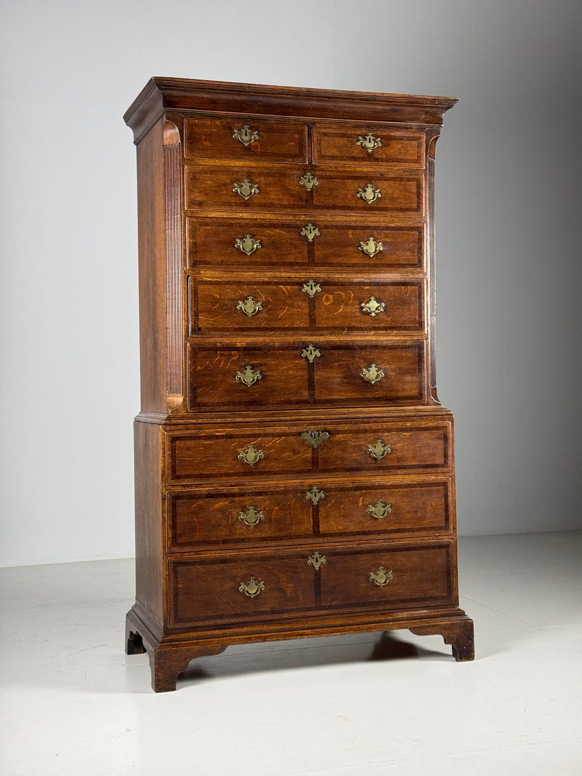 English Oak Tallboy Chest on Chest, c. 1800, photo 31