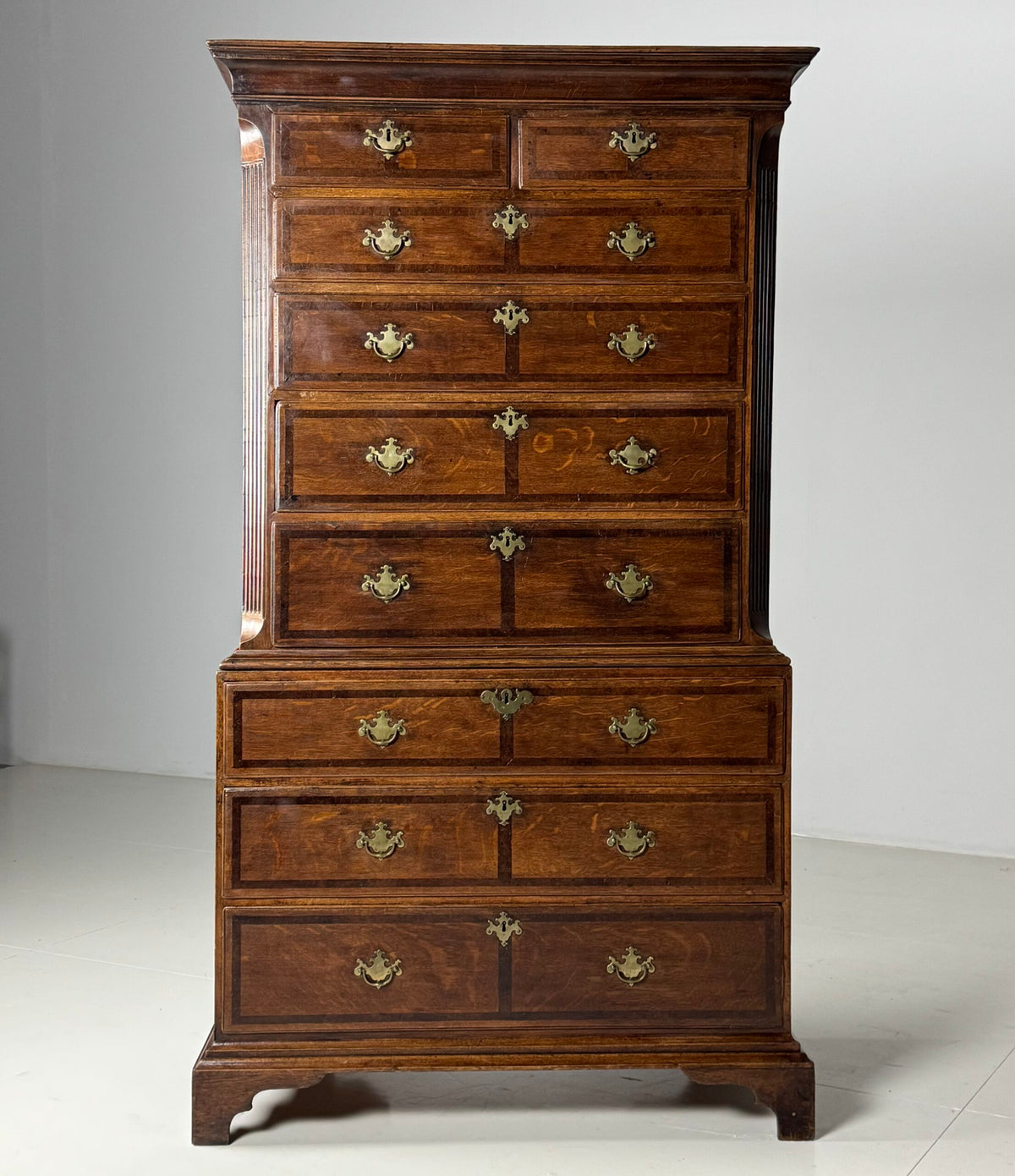 English Oak Tallboy Chest on Chest, c. 1800, photo 13