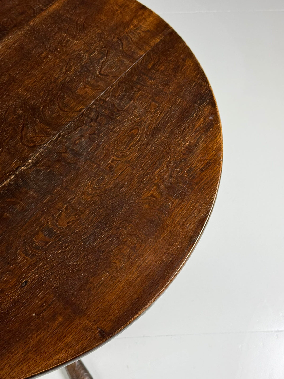 English Solid Oak Tilt Top Table, 19th Century, photo 7