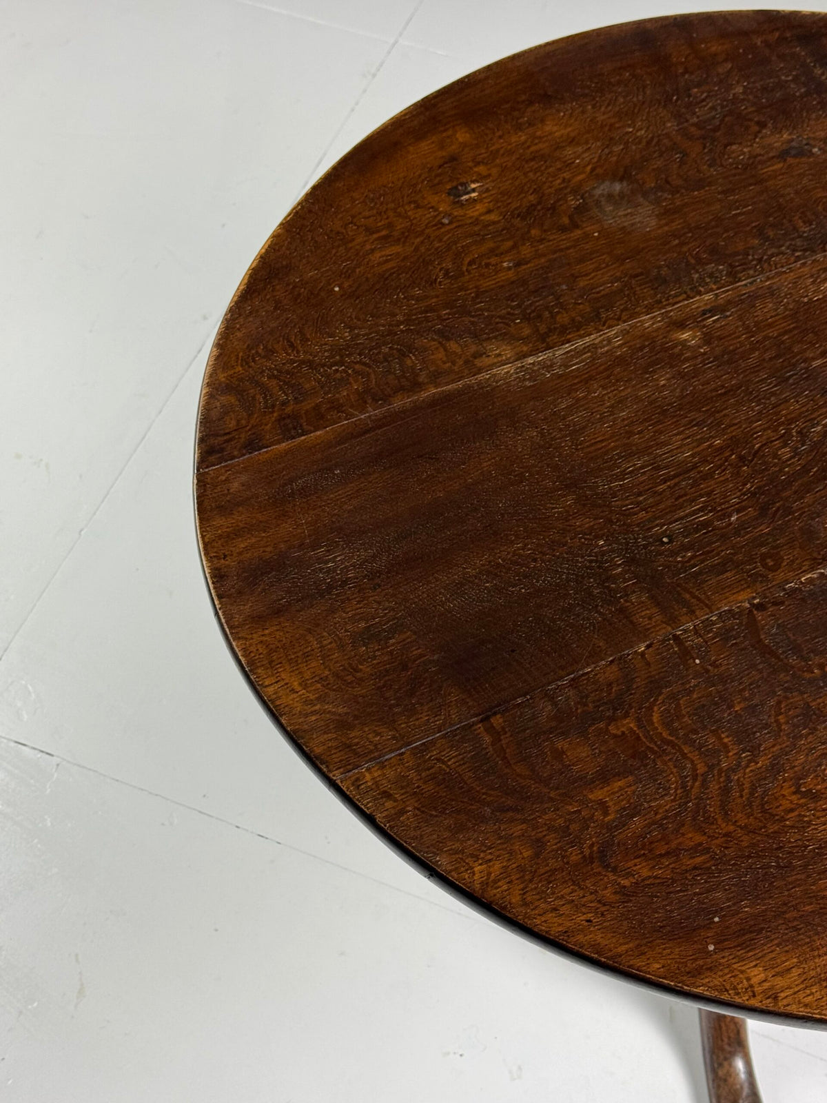 English Solid Oak Tilt Top Table, 19th Century, photo 8