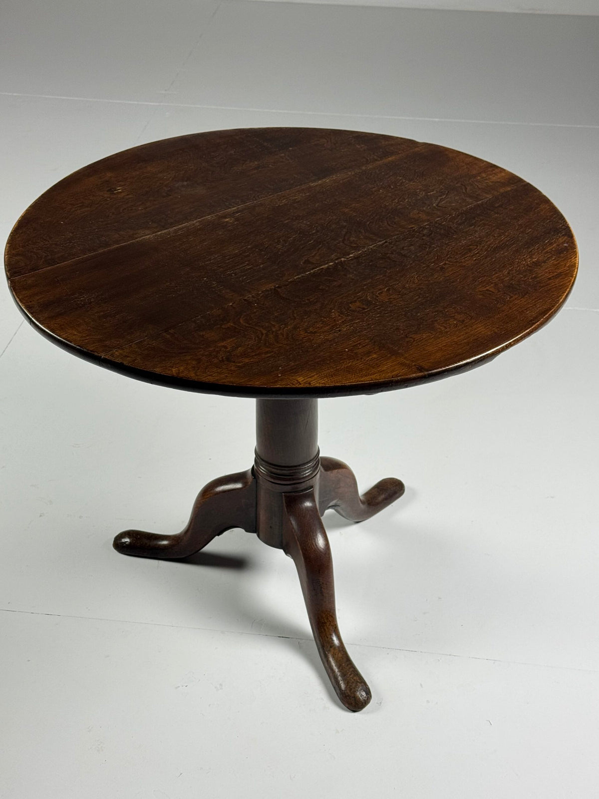English Solid Oak Tilt Top Table, 19th Century, photo 15