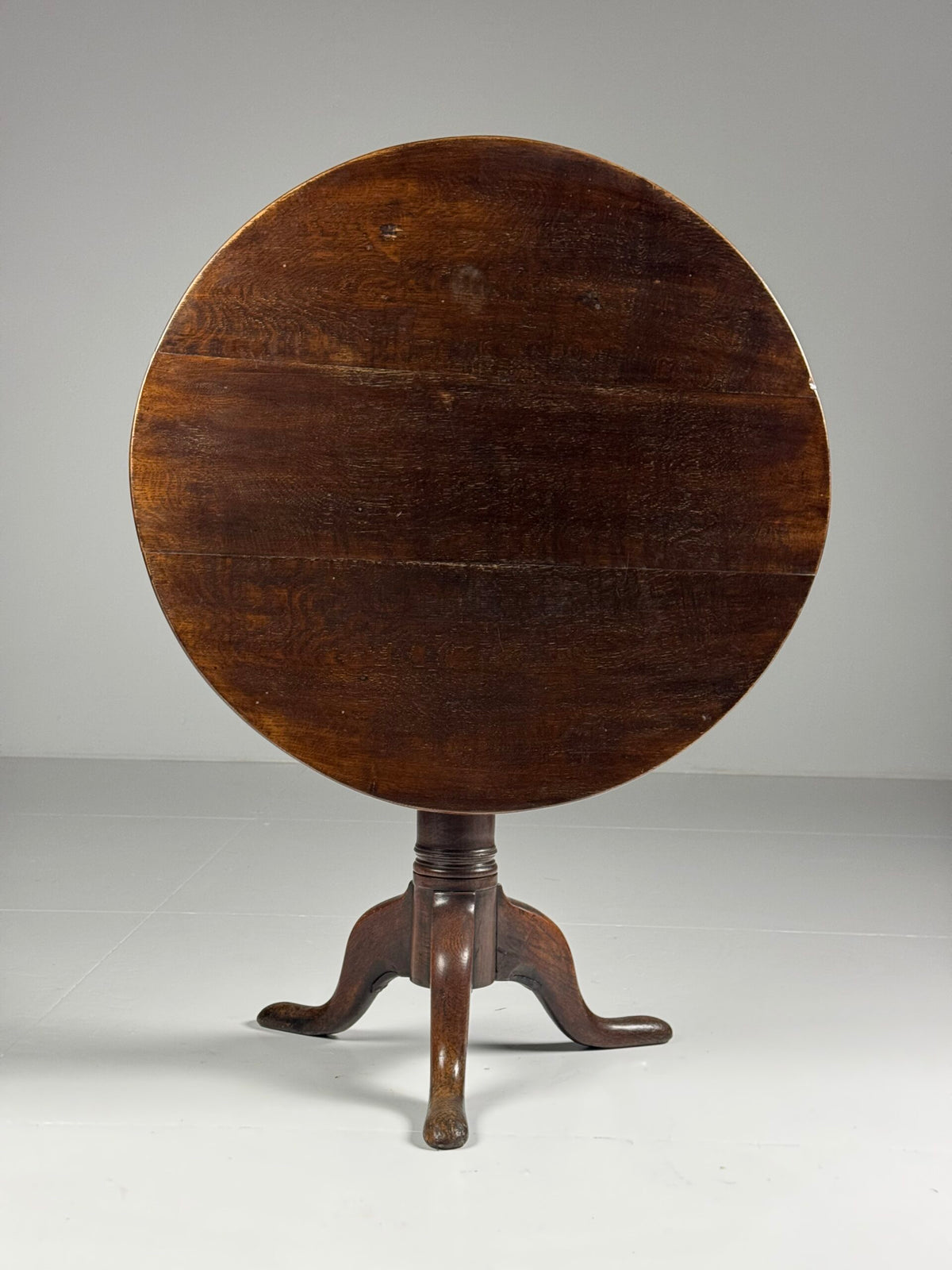 English Solid Oak Tilt Top Table, 19th Century, photo 19
