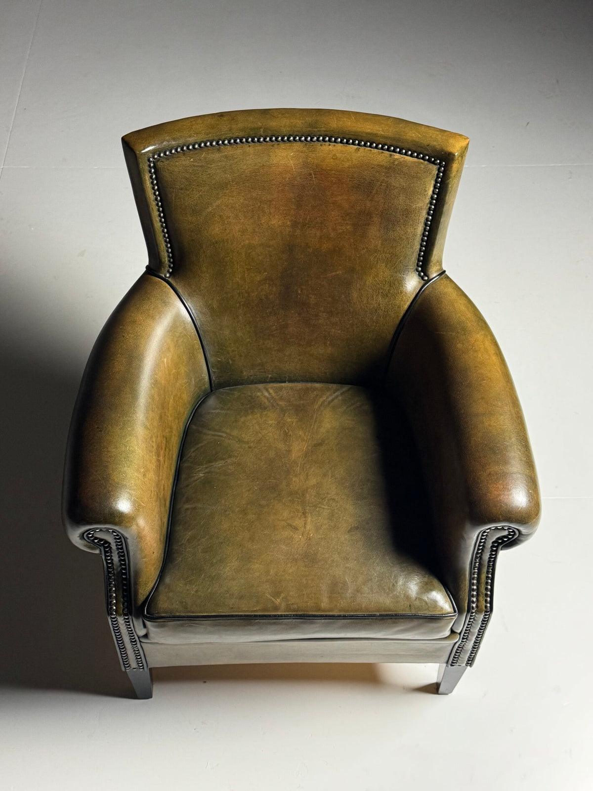 Green Sheepskin Club Armchair, photo 4