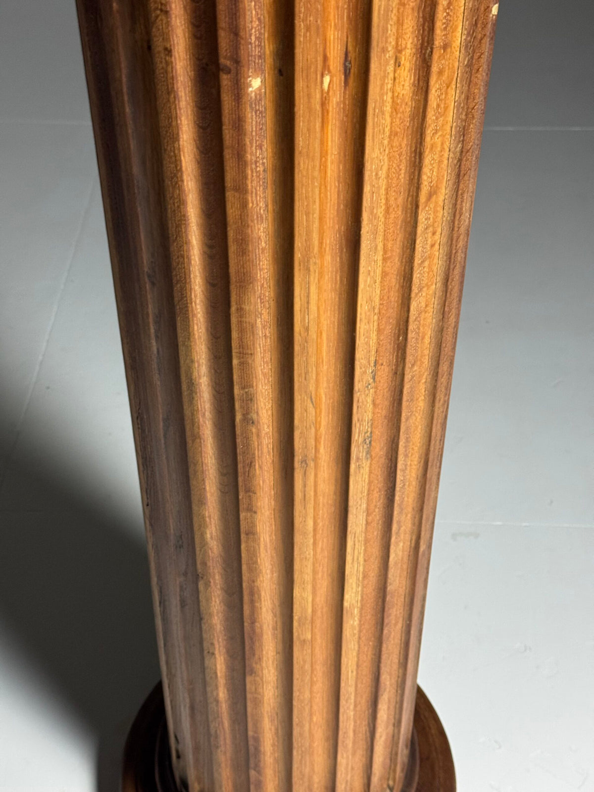 French Solid Oak Column Pedestal, Mid 20th Century, photo 10