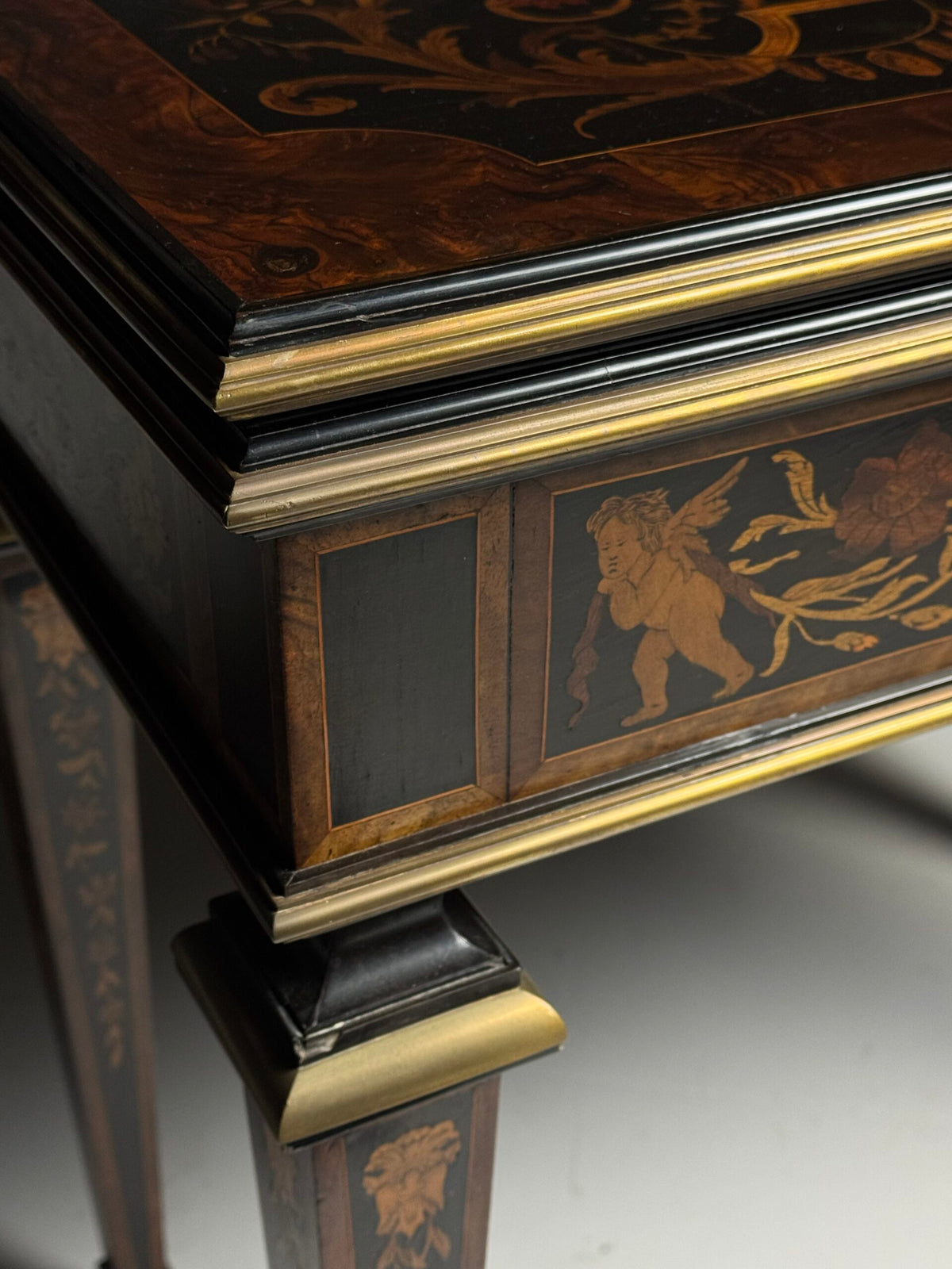 French Ebony Marquetry Games Table, 19th Century, photo 31