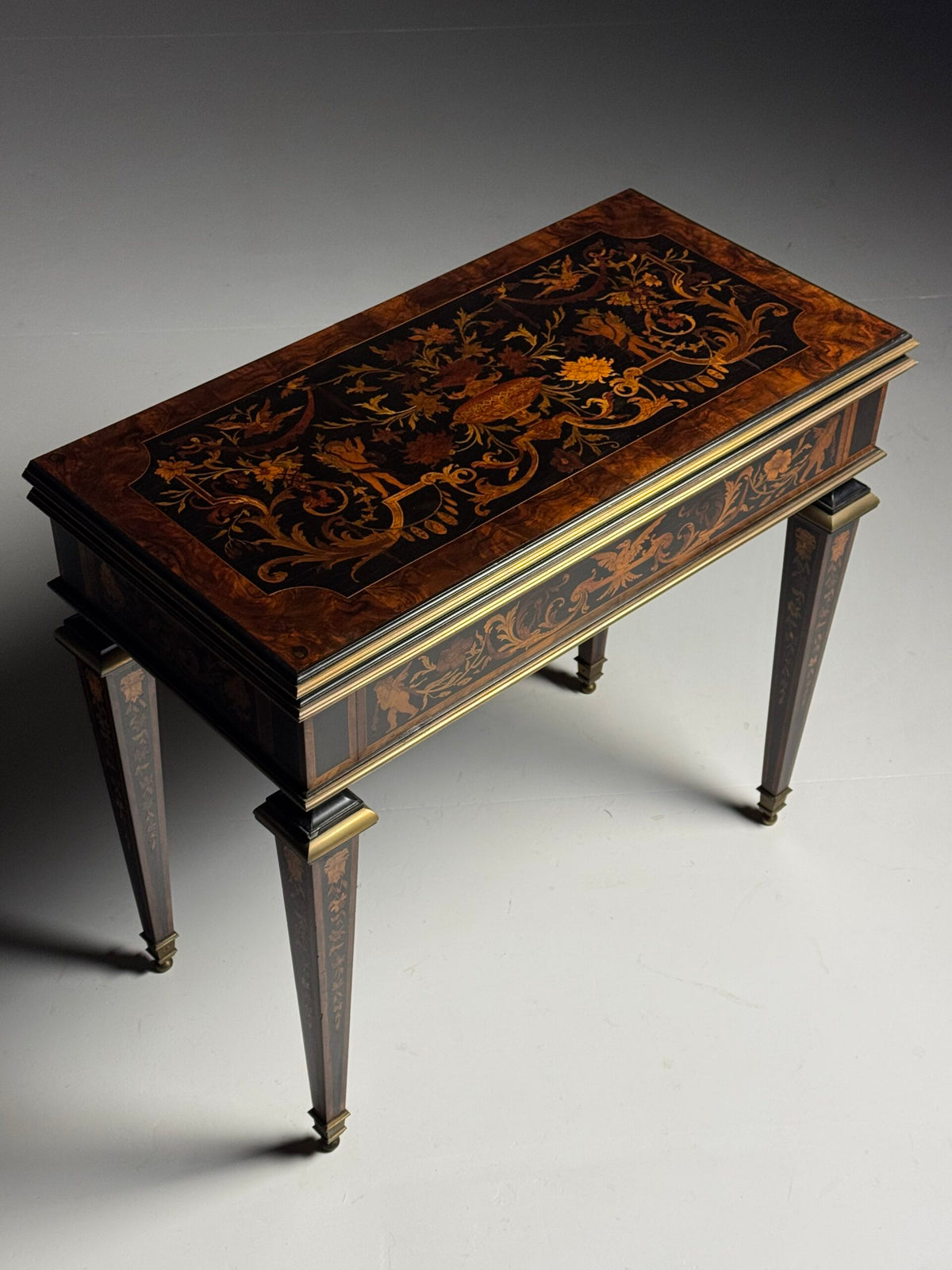 French Ebony Marquetry Games Table, 19th Century, photo 28