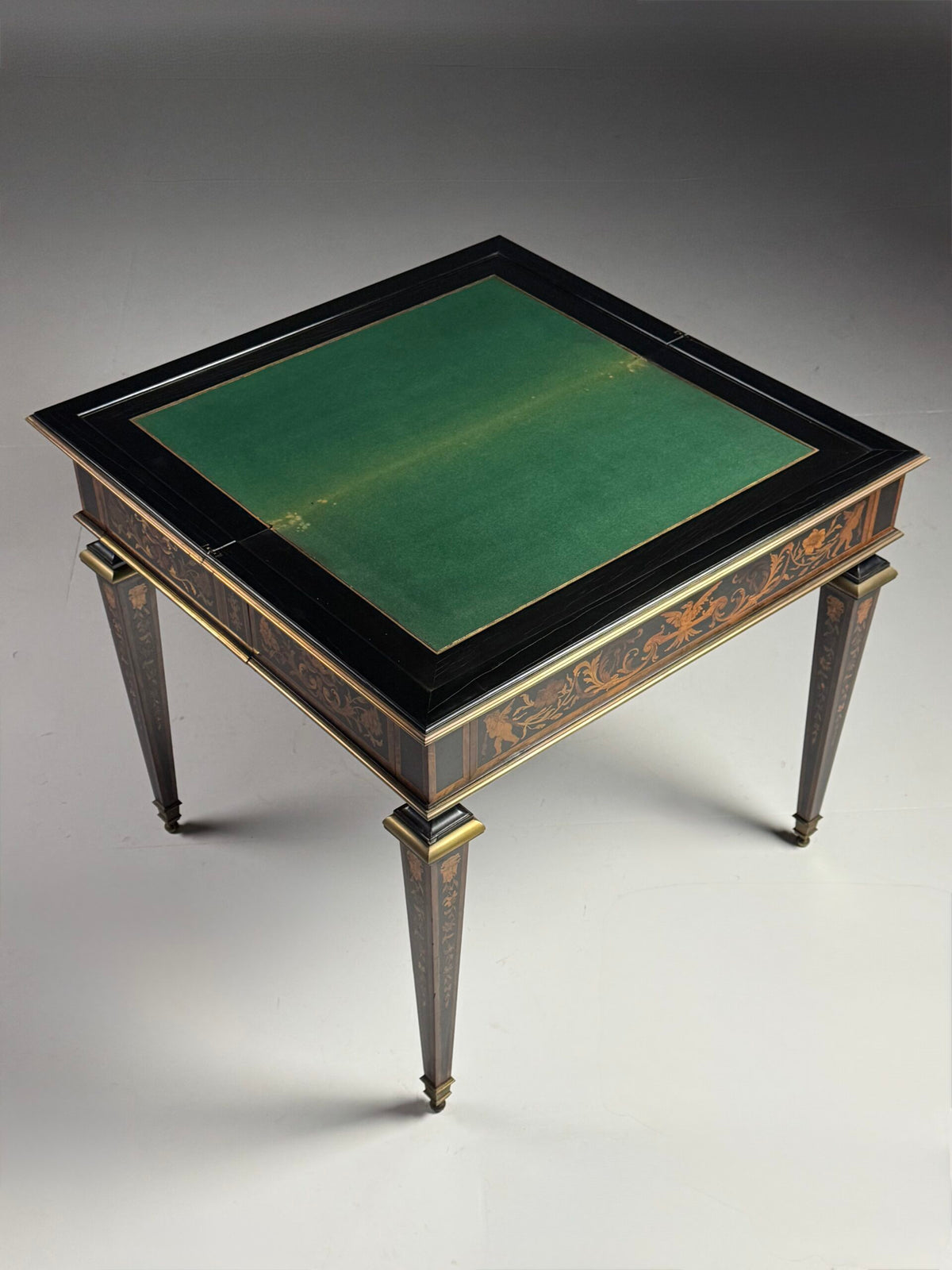 French Ebony Marquetry Games Table, 19th Century, photo 12