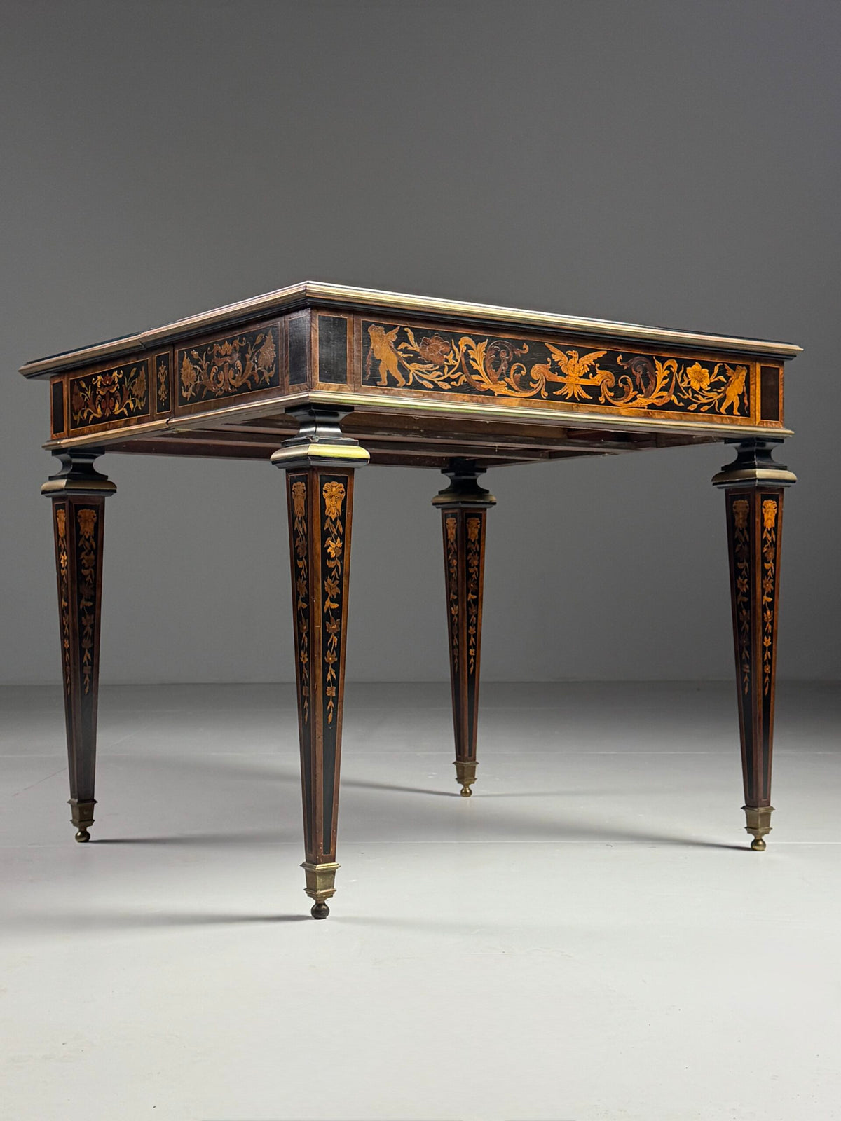 French Ebony Marquetry Games Table, 19th Century, photo 11