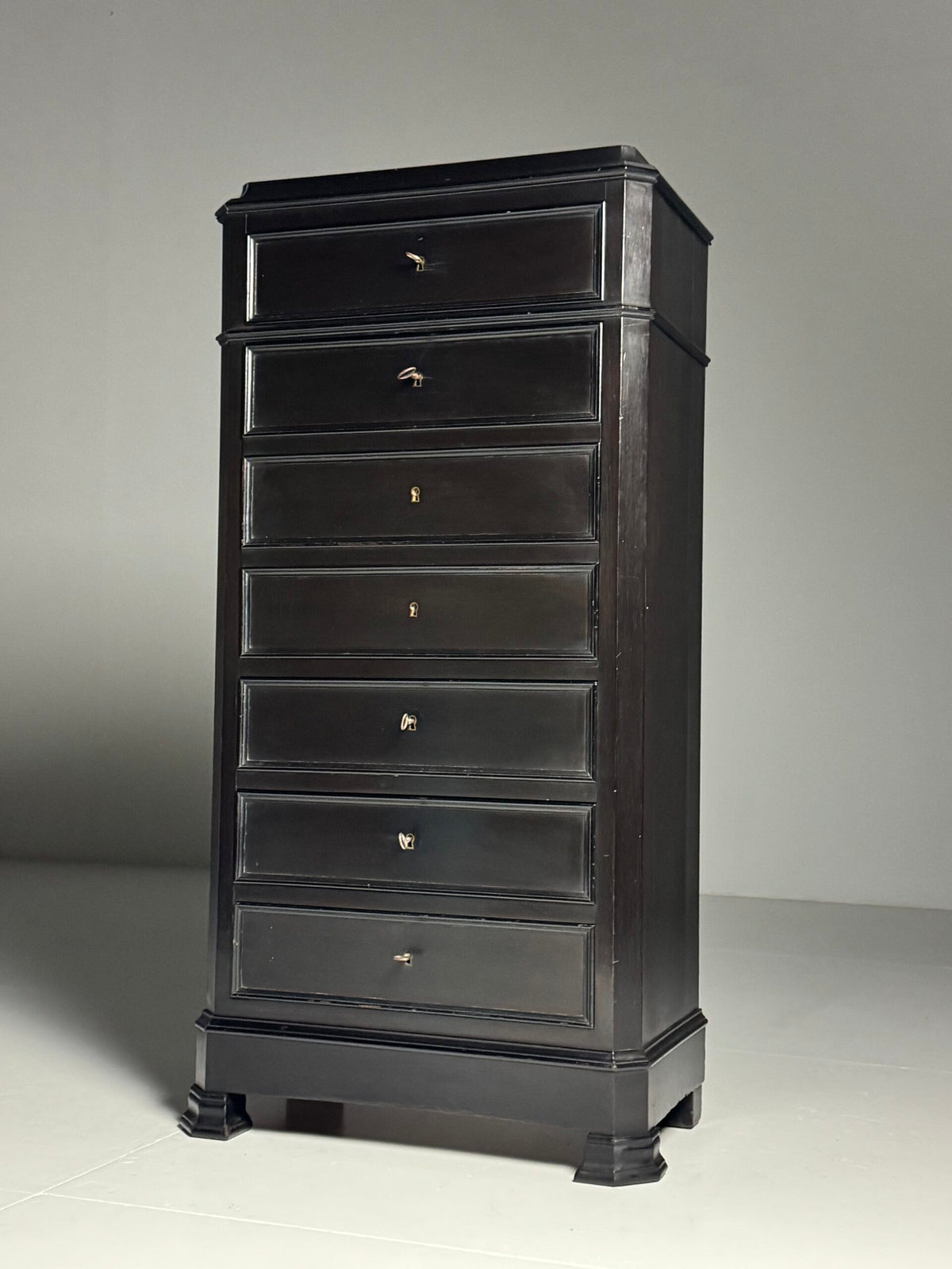 Louis Philippe Black Secretaire Chest of Drawers, 19th Century, photo 30