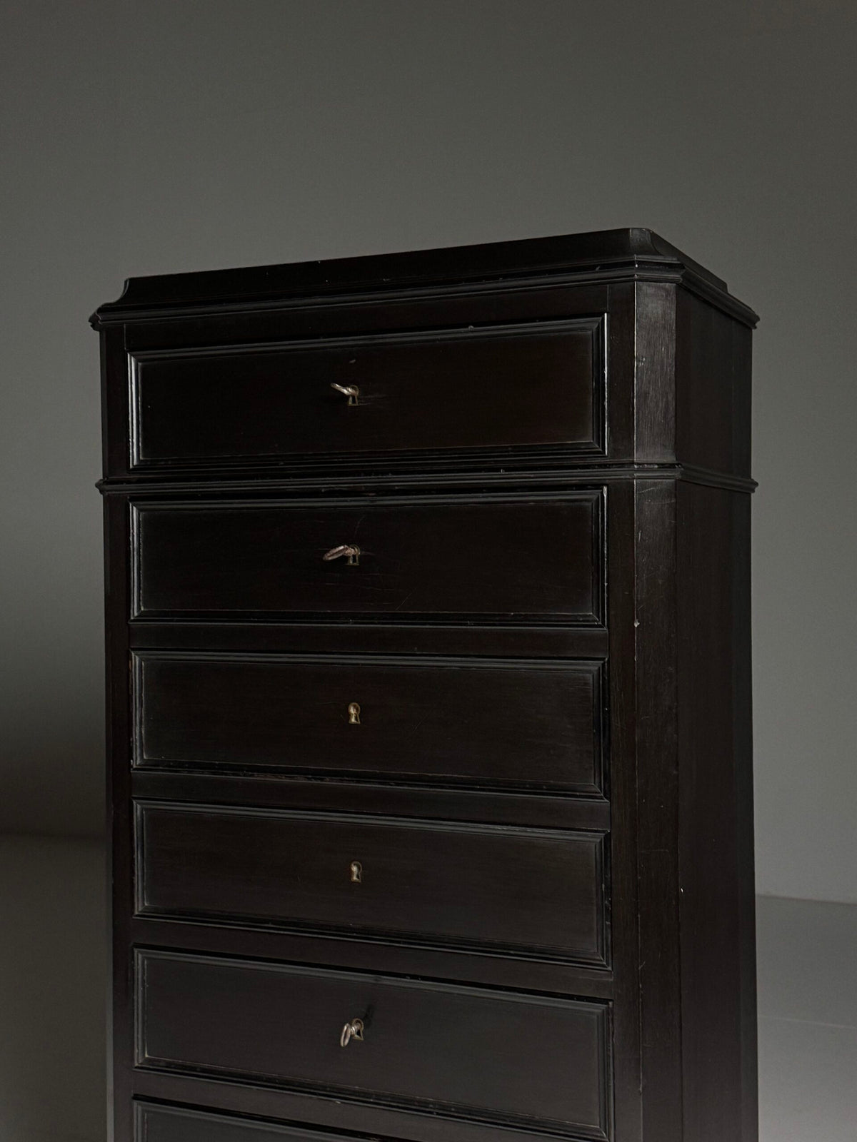 Louis Philippe Black Secretaire Chest of Drawers, 19th Century, photo 28