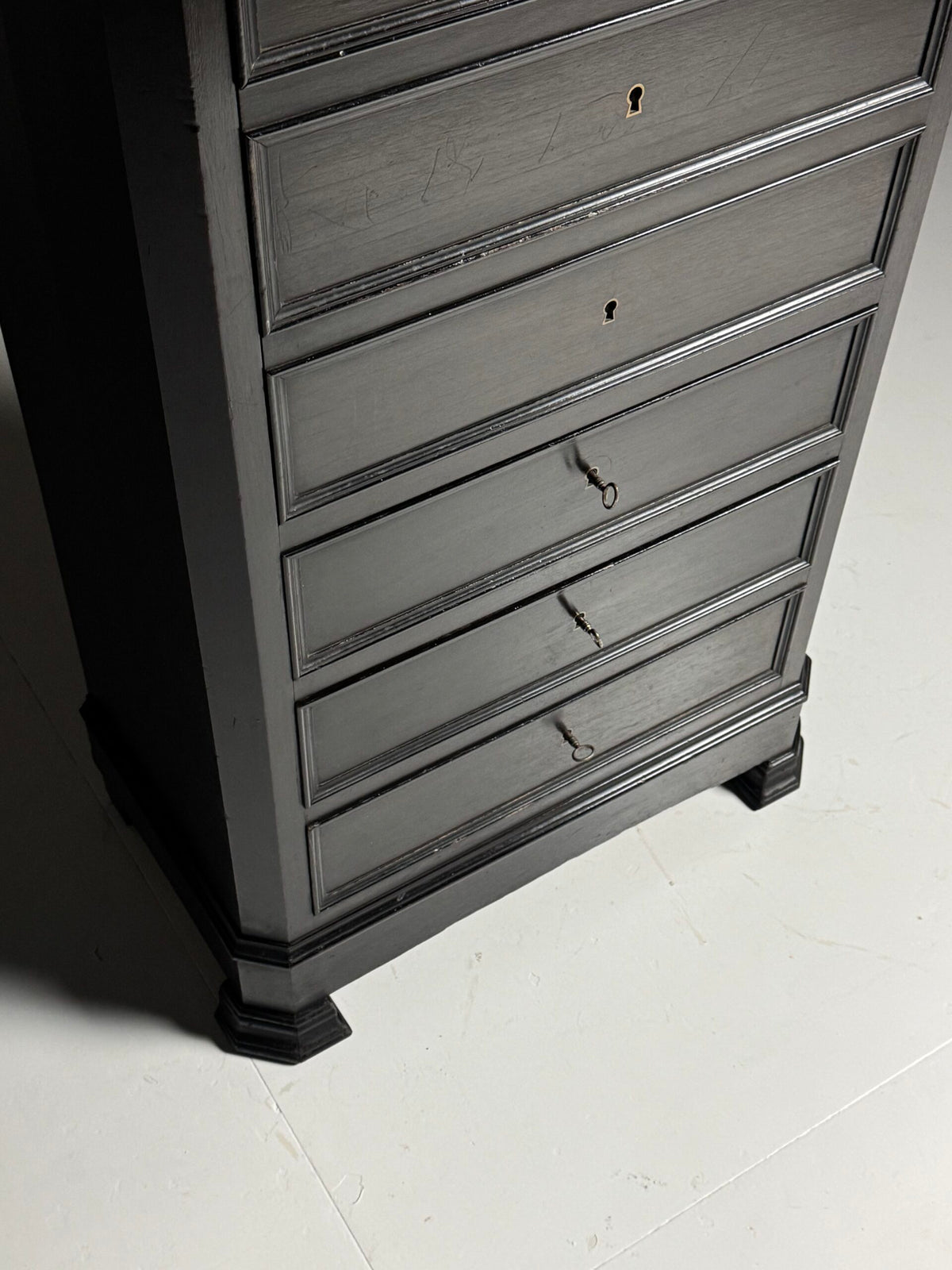 Louis Philippe Black Secretaire Chest of Drawers, 19th Century, photo 27