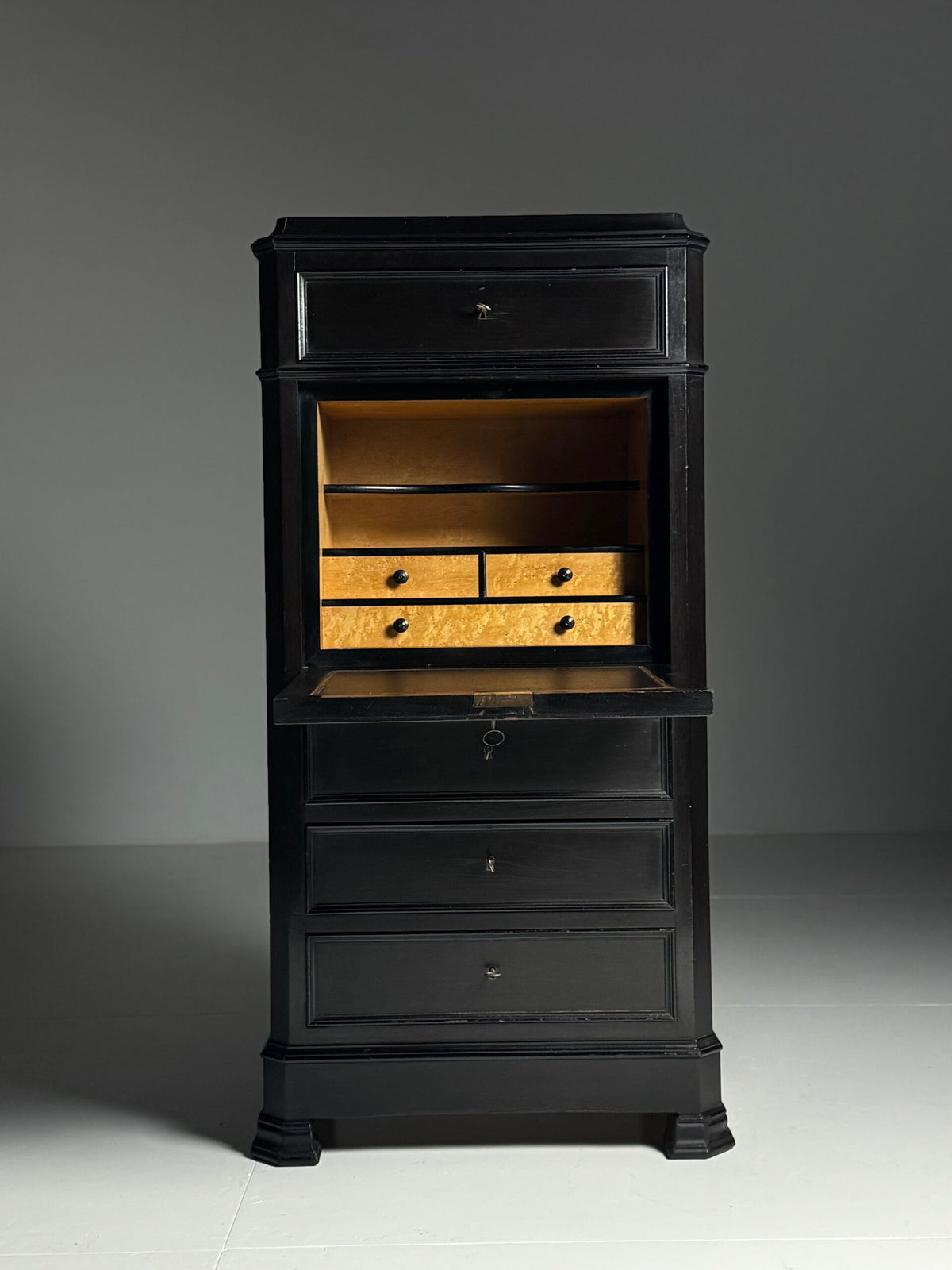 Louis Philippe Black Secretaire Chest of Drawers, 19th Century, photo 2