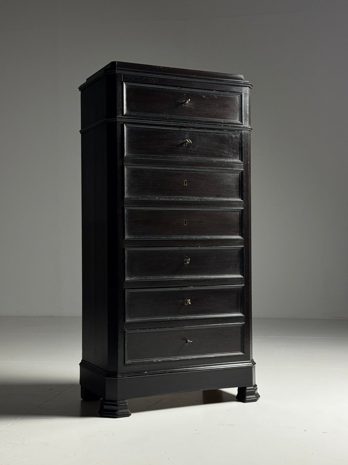 Louis Philippe Black Secretaire Chest of Drawers, 19th Century, photo 9