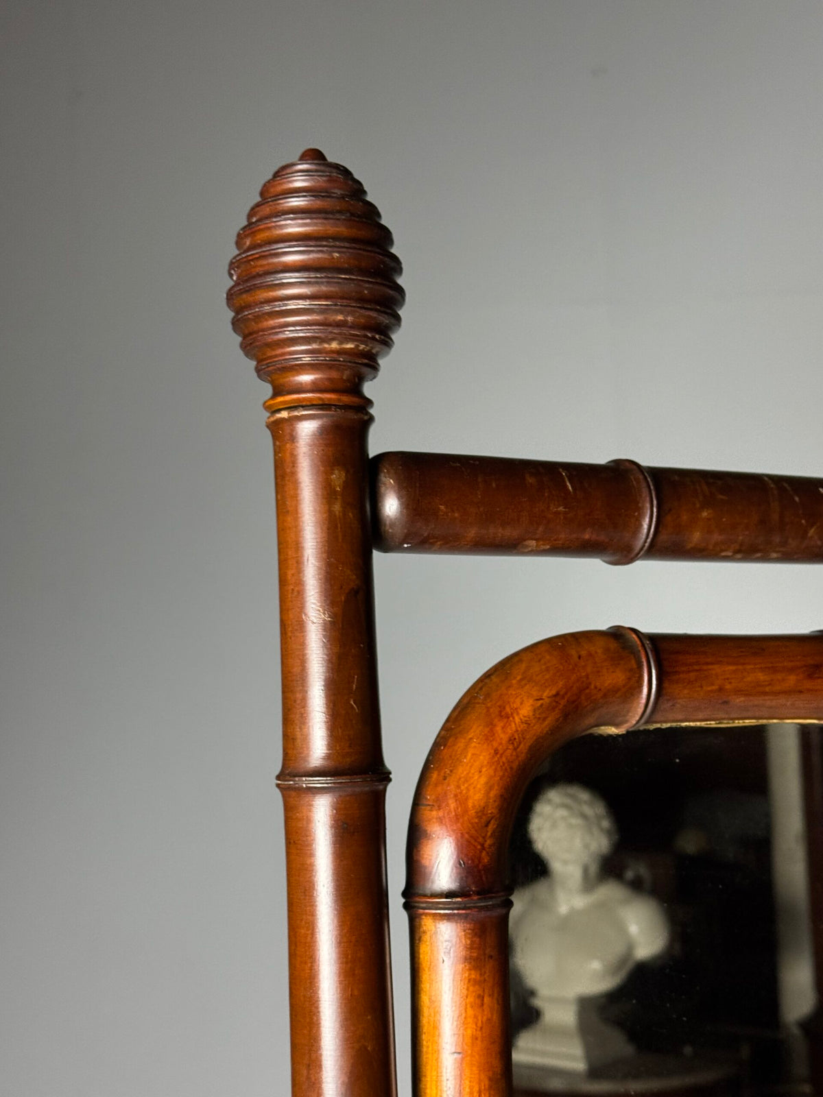 French Faux Bamboo Cheval Mirror, c. 1890 to 1900, photo 11