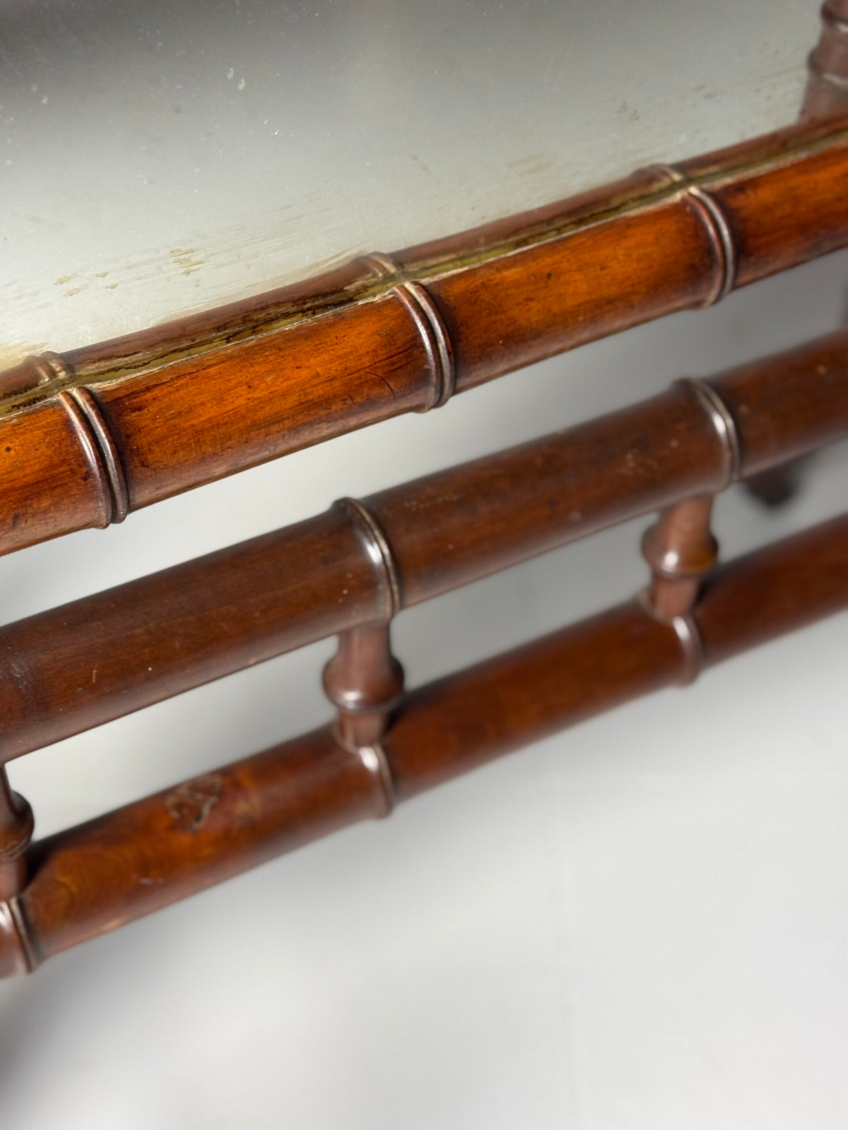 French Faux Bamboo Cheval Mirror, c. 1890 to 1900, photo 7