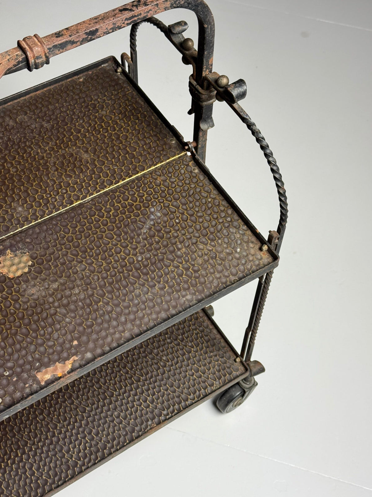 French Classic Metal Bar Cart, Mid 20th Century, photo 11