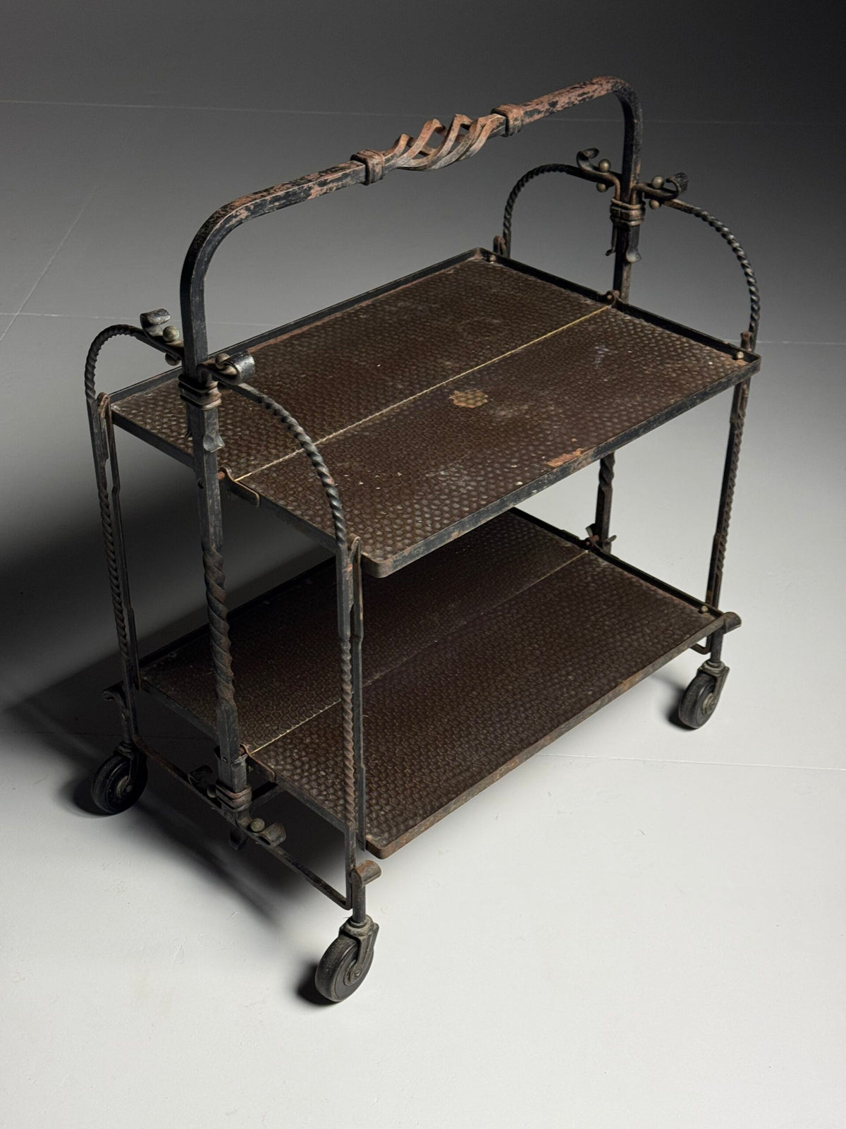 French Classic Metal Bar Cart, Mid 20th Century, photo 8