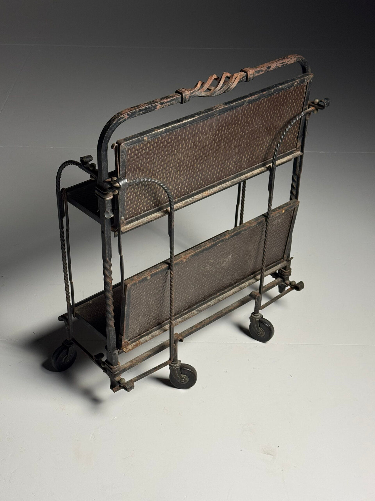 French Classic Metal Bar Cart, Mid 20th Century, photo 4