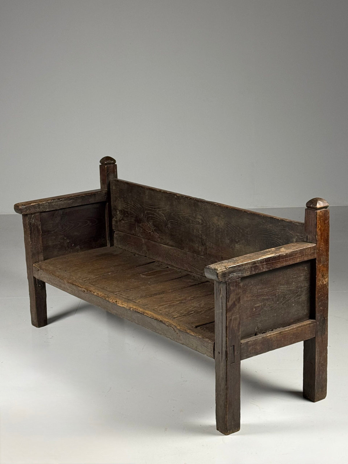 Robust Spanish Solid Oak Bench, 18th Century, photo 12